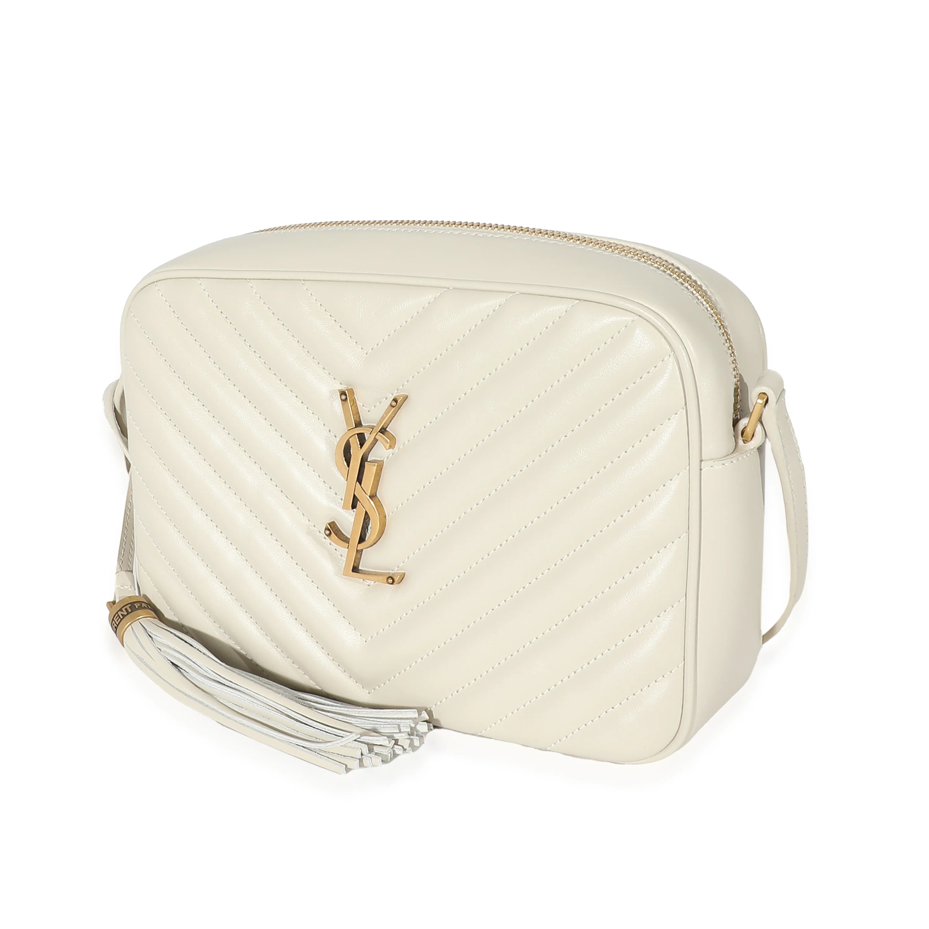NMSaint Laurent Crema Soft Chevron Quilted Leather Lou Camera Bag