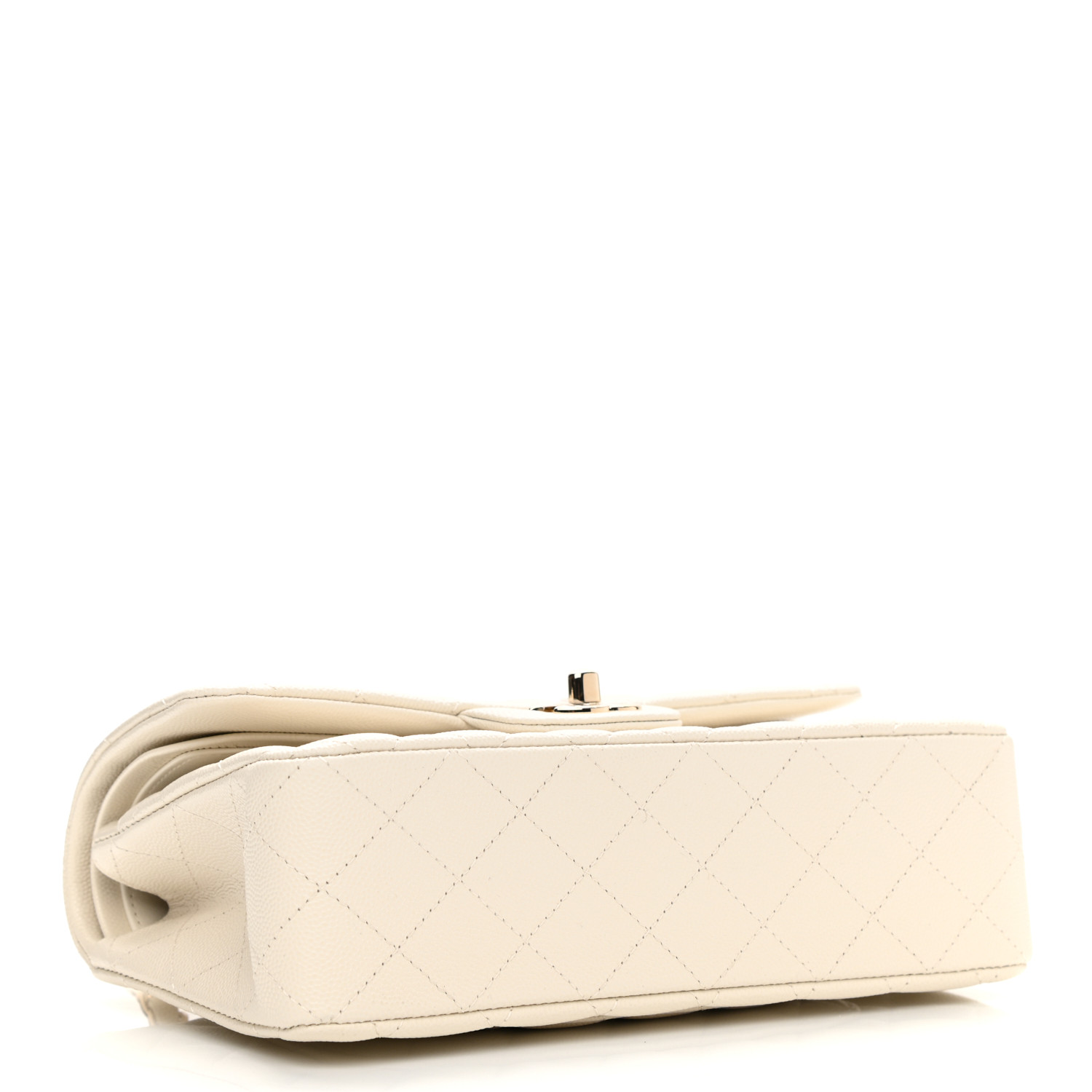 NMCaviar quilted Medium Double clamshell off-white