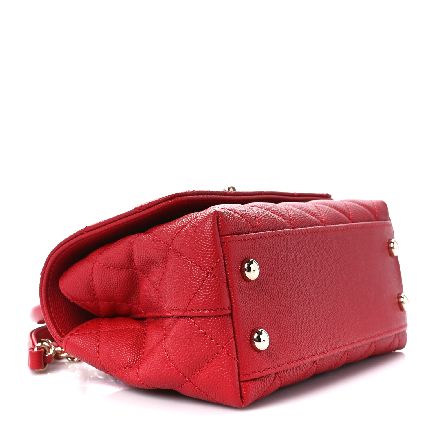 NMCaviar Quilted Lizard Embossed Extra Mini Coco Handle Flap Red