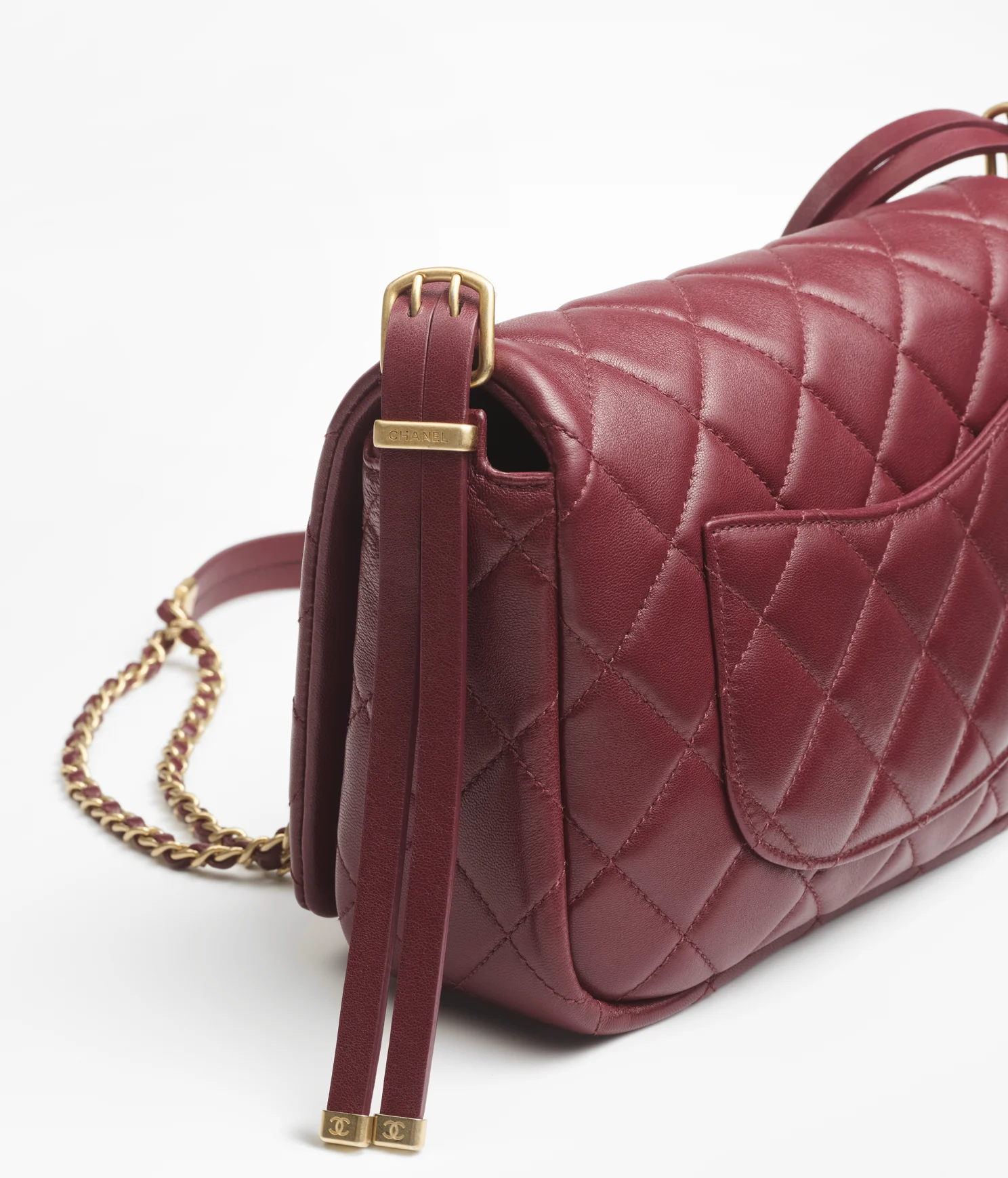 NMLambskin & Gold-Tone Metal Dark Brown