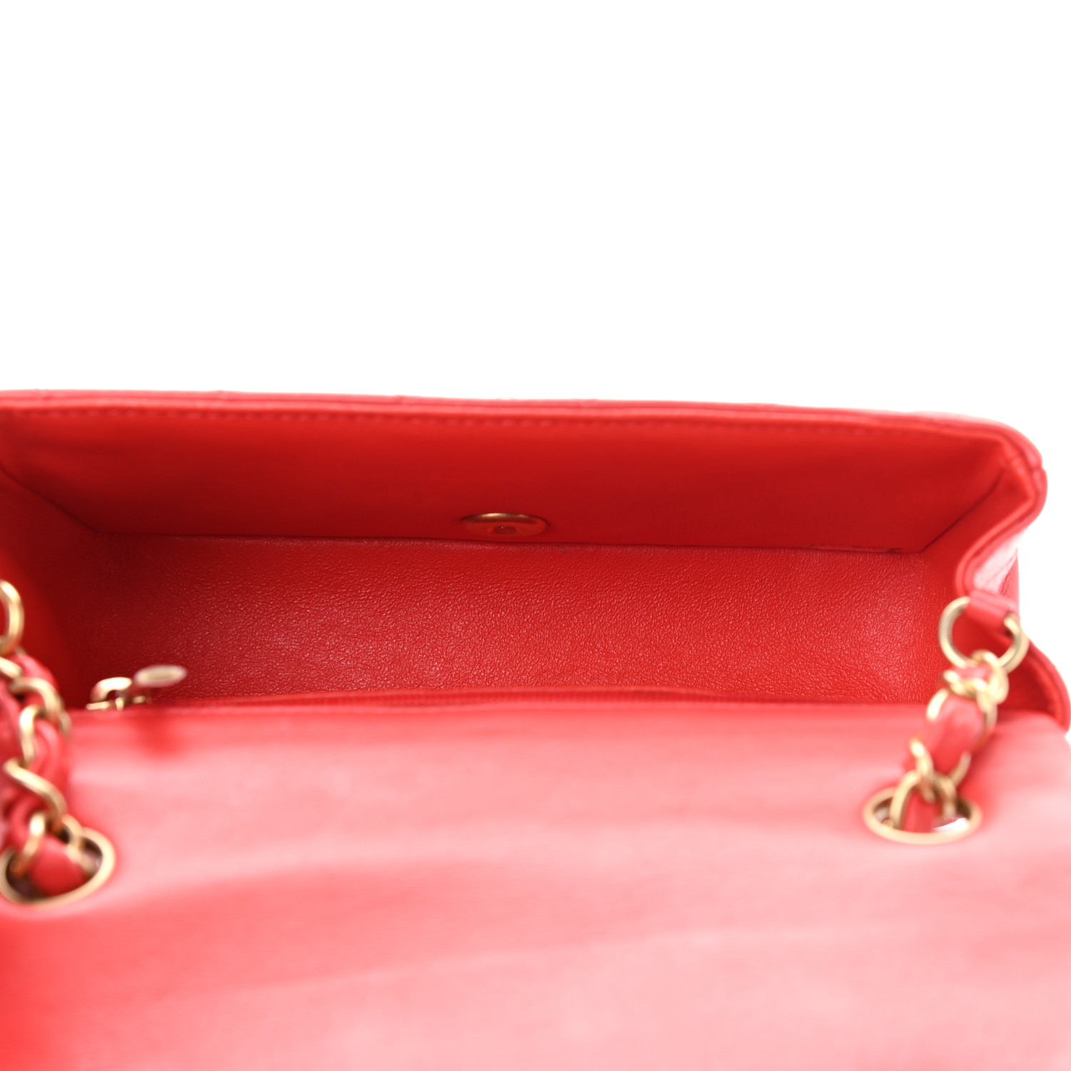 NMLambskin Quilted Mini Rectangular Flap Red