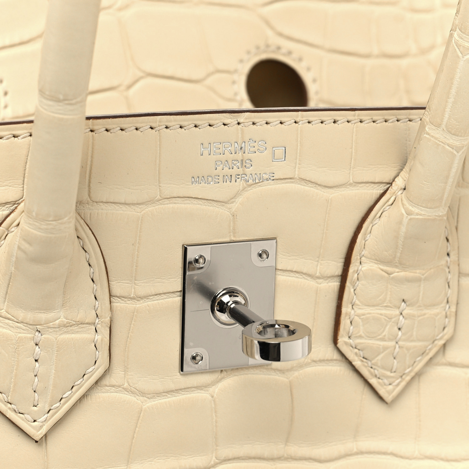 NMMatte Alligator Birkin 25 Vanille