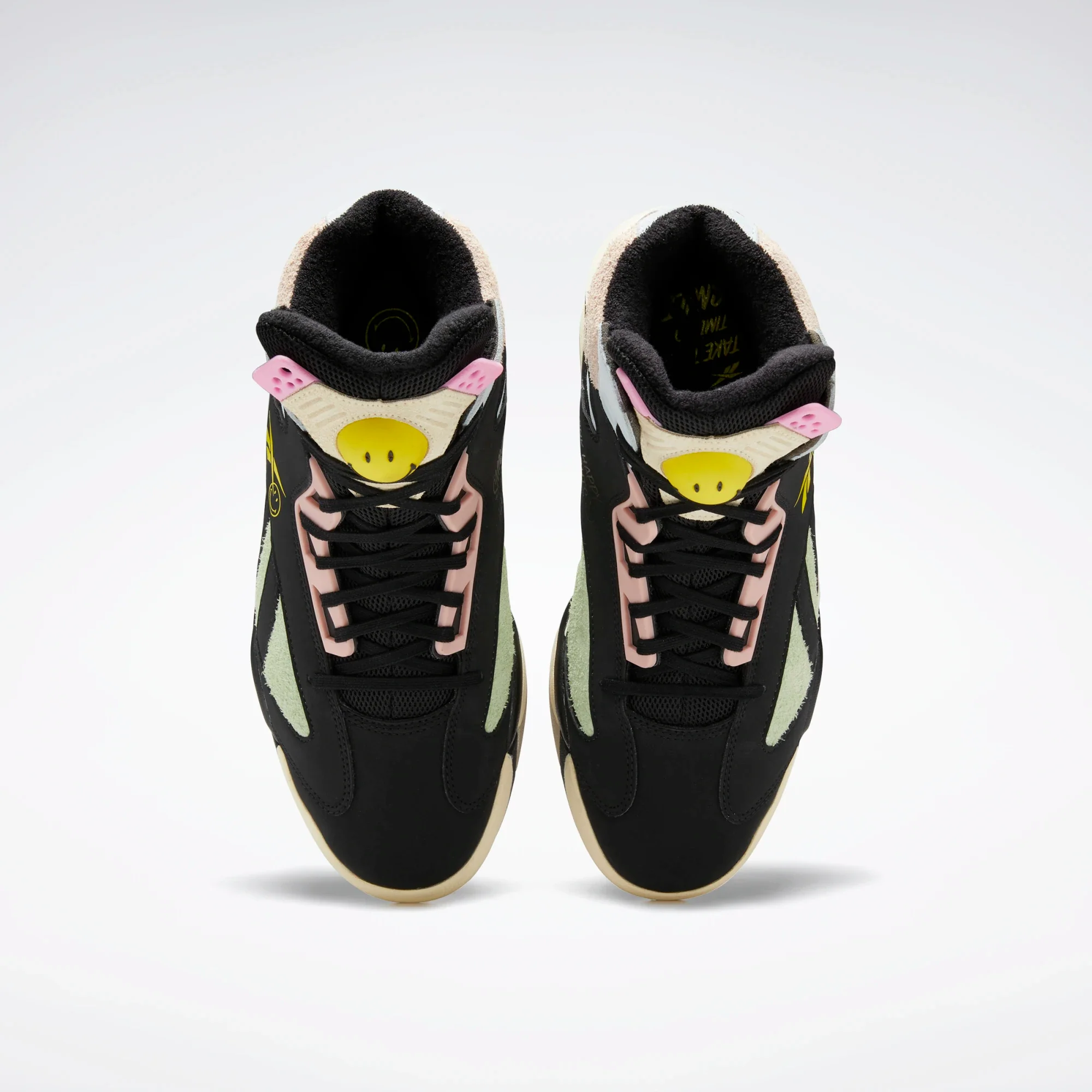 NMReebok Men's Smiley Shaq Attaq Shoes - Core Black / Dreamy Blue / Stinger Yellow