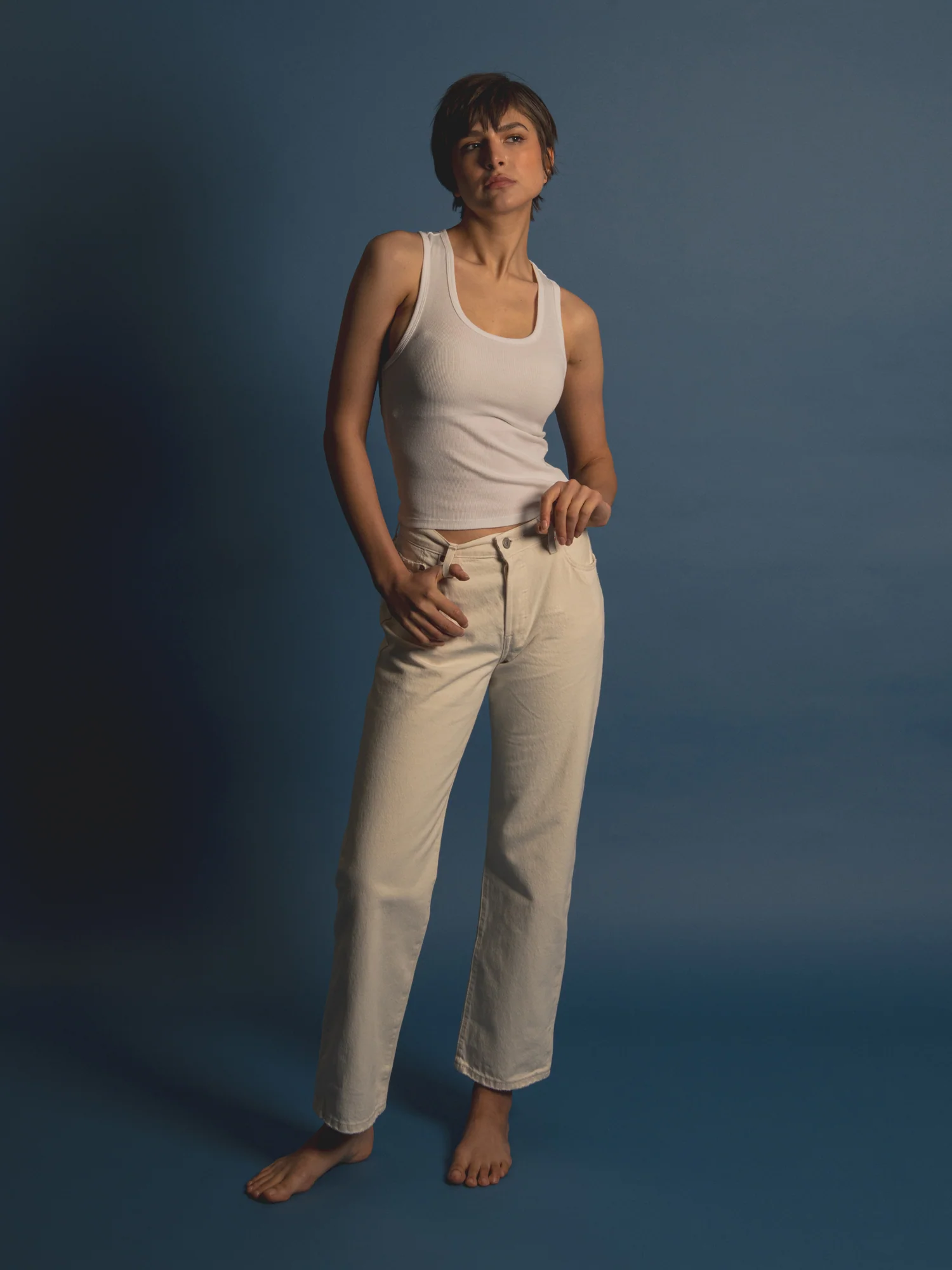 NMLEVIS 501 90's JEANS - ECRU