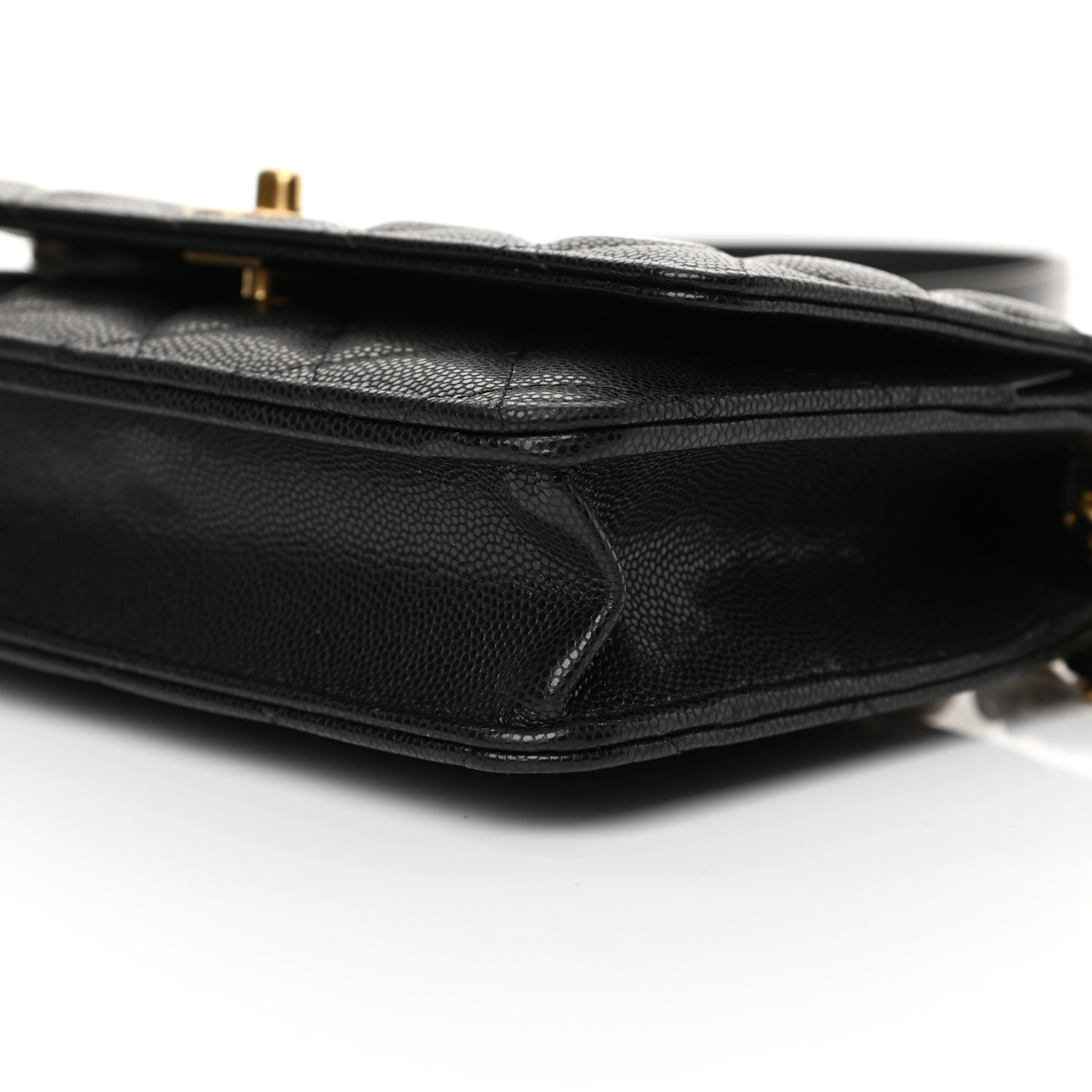 NMCaviar Quilted Twist Your Buttons Wallet On Chain WOC Black