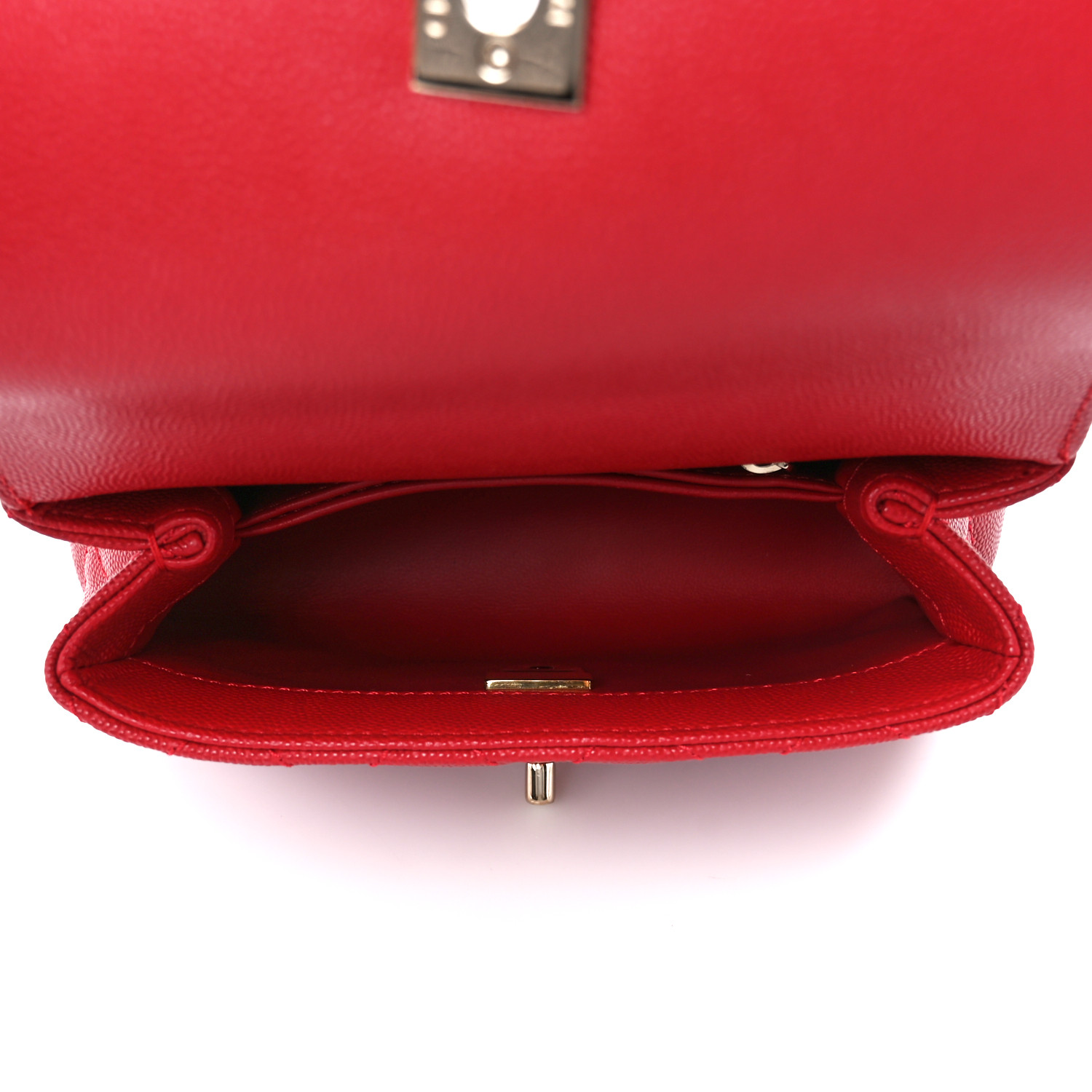 NMCaviar Quilted Lizard Embossed Extra Mini Coco Handle Flap Red