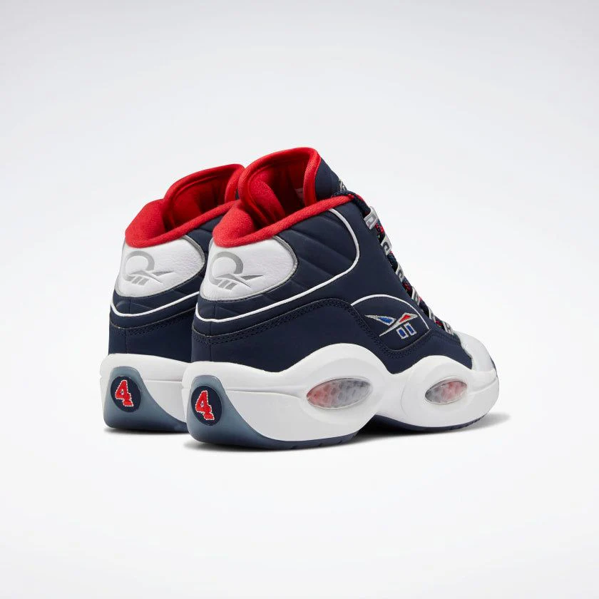 NMReebok Men's Question Mid Basketball Shoes - Vector Navy / Ftwr White / Vector Red