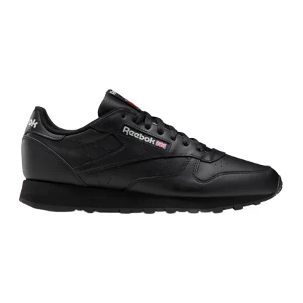 NMReebok Men's Classic Leather Shoes - Core Black / Pure Grey 5
