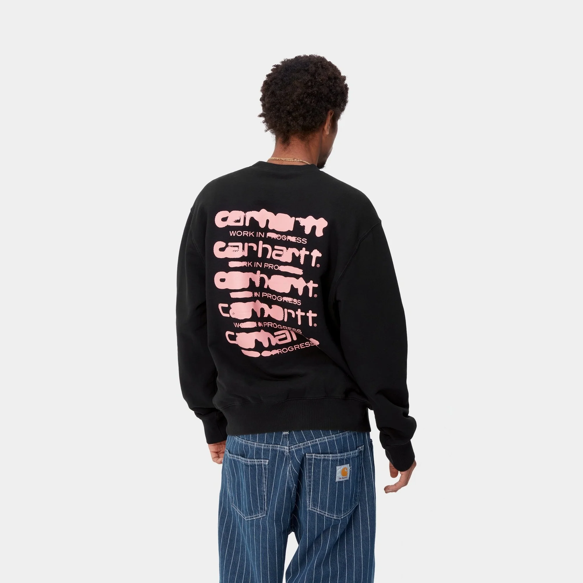 NMInk Bleed Sweatshirt | Black / Pink (stone washed)