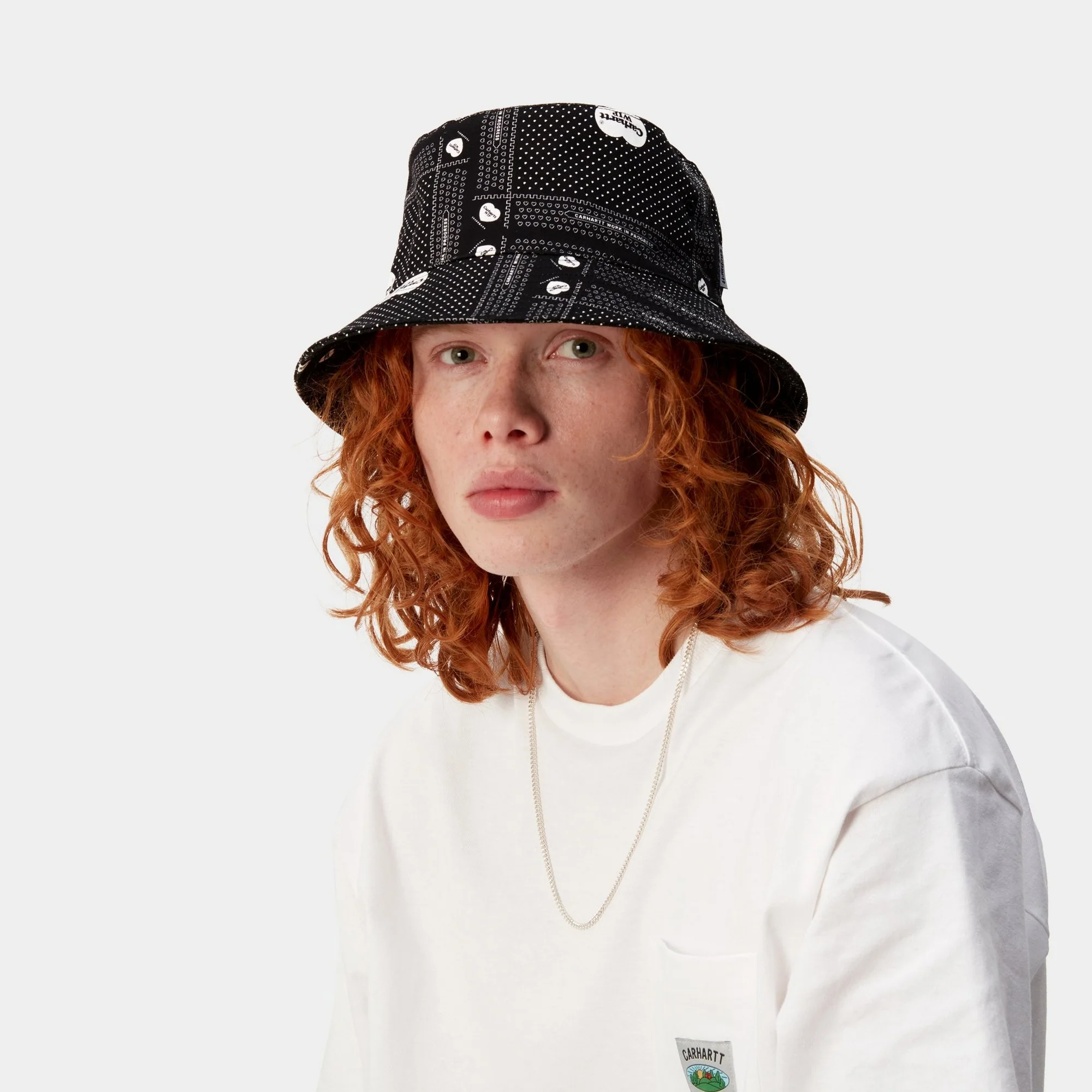 NMGraphic Bucket Hat | Black Heart Bandana Print