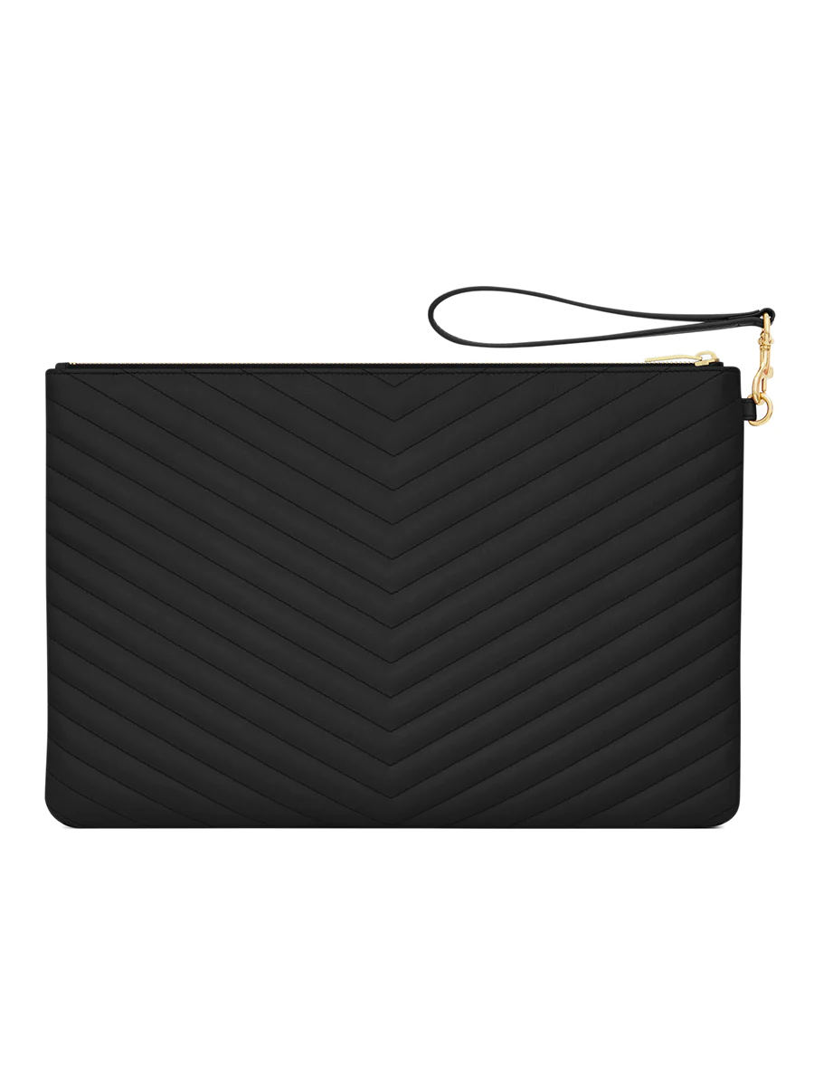 NMMonogram Document Holder in Matelasse Leather