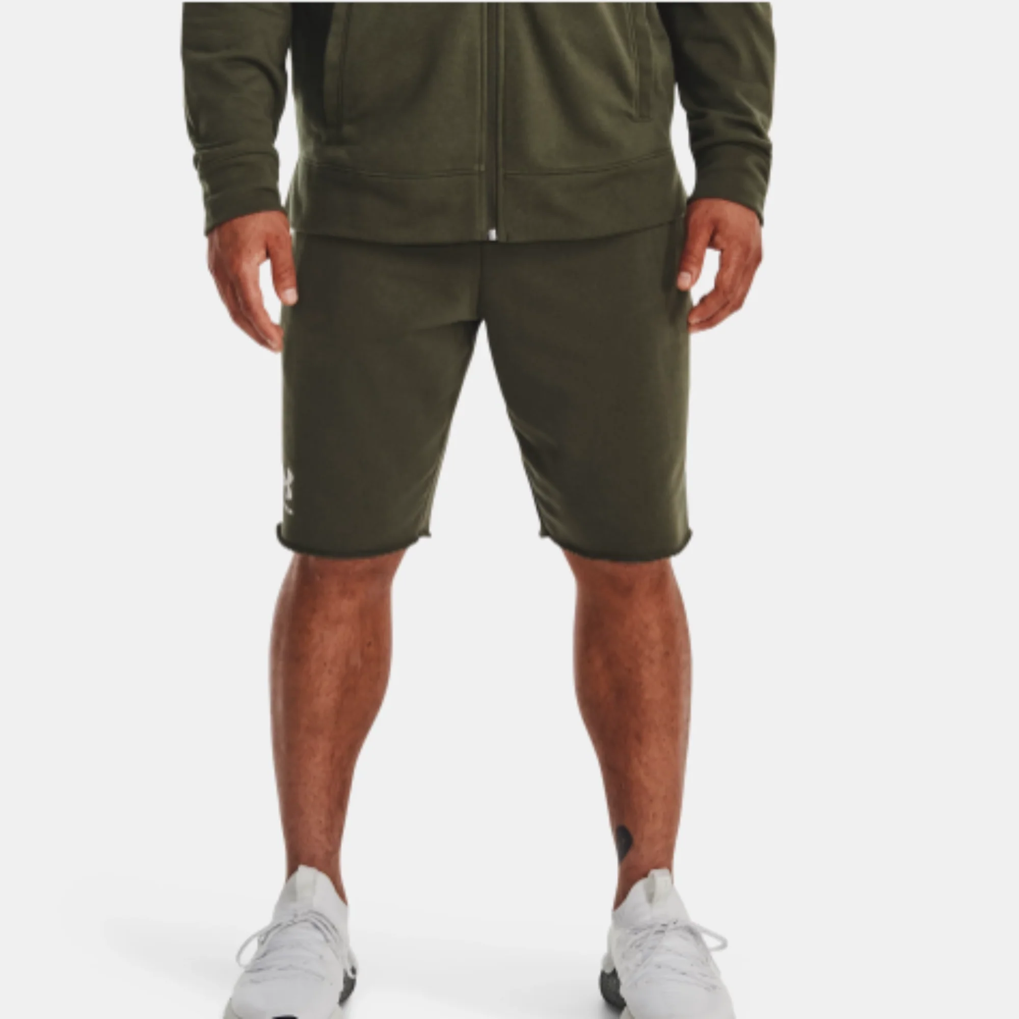 NMMen's Under Armour Rival Terry Shorts (Marine OD Green/Onyx White)