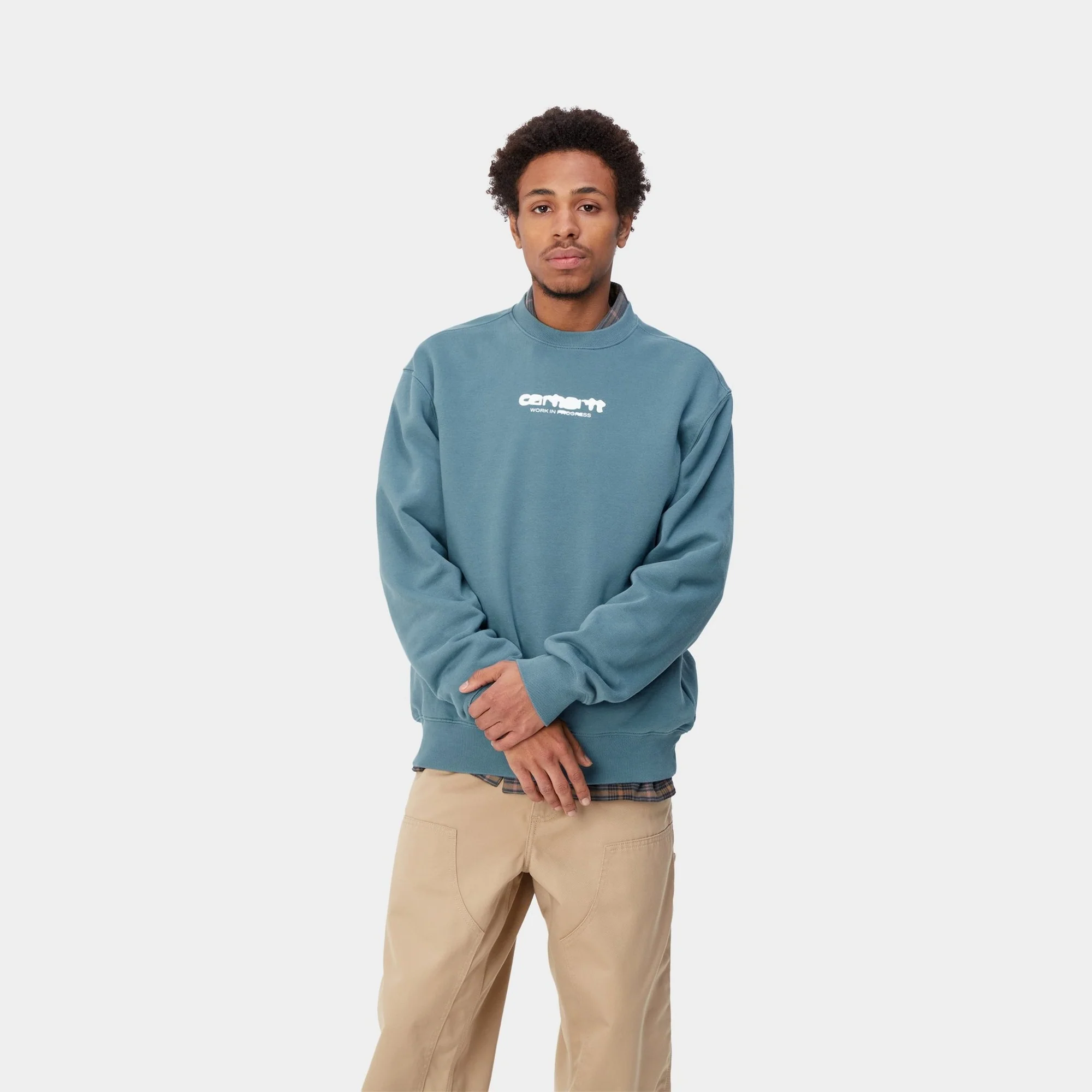 NMInk Bleed Sweatshirt | Vancouver Blue / White (stone washed)