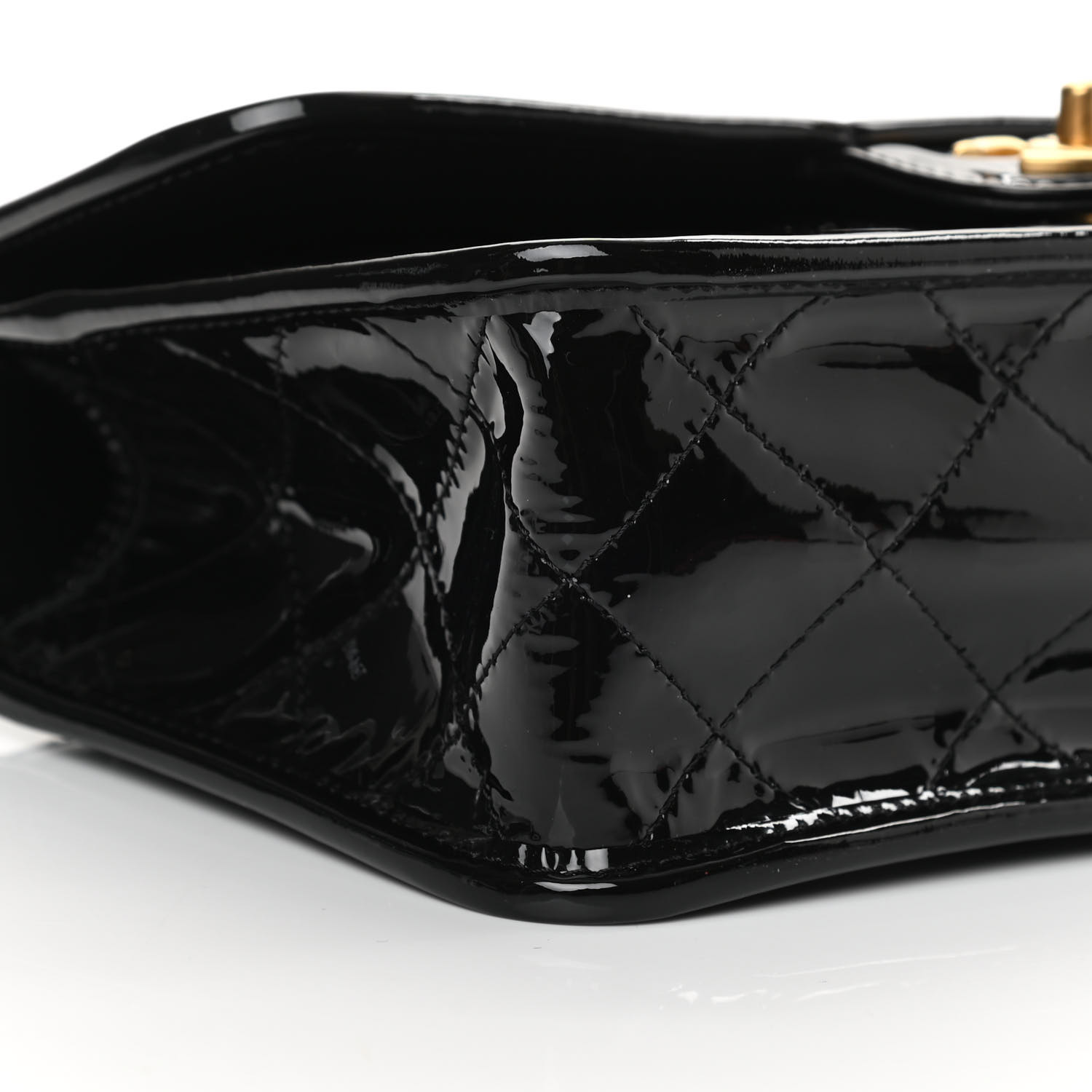 NMPatent Quilted Small Top Handle Flap Black