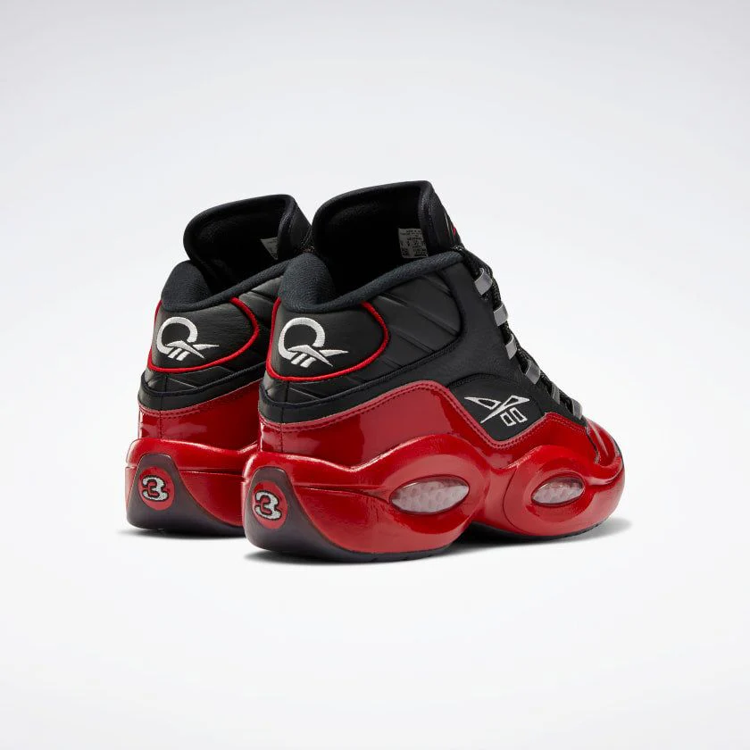 NMReebok Men's Question Mid Basketball Shoes - Black / Vector Red
