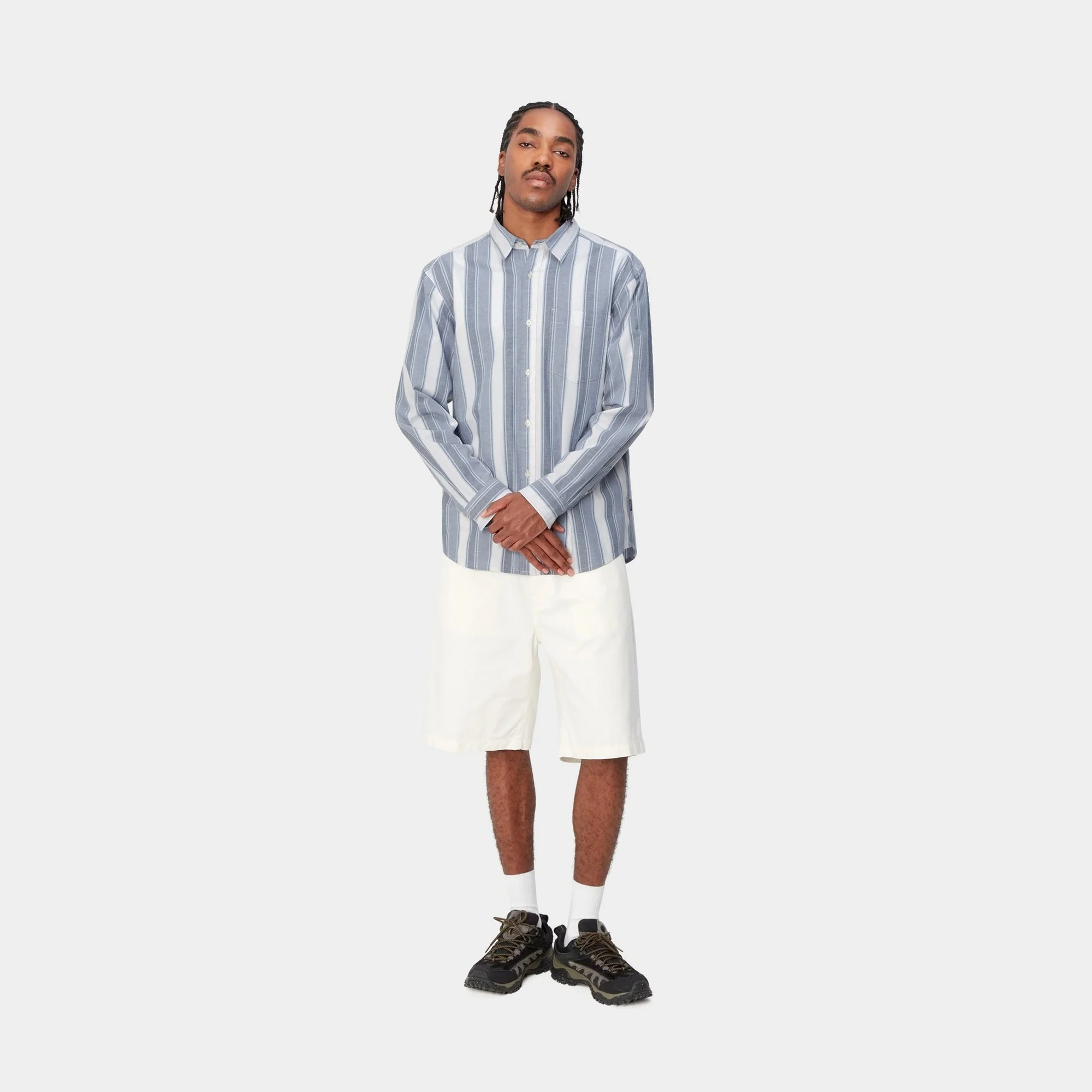 NMKendricks Stripe Shirt | Hudson Blue / Bay Blue