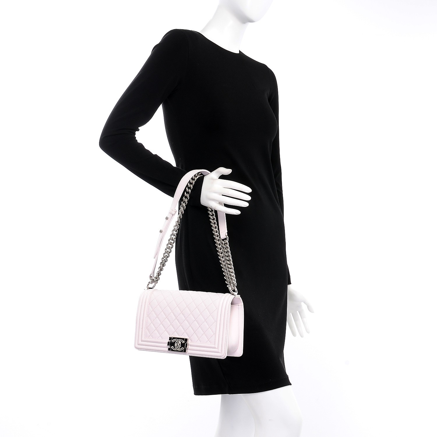 NMWhite / Nude Quilted Caviar Medium