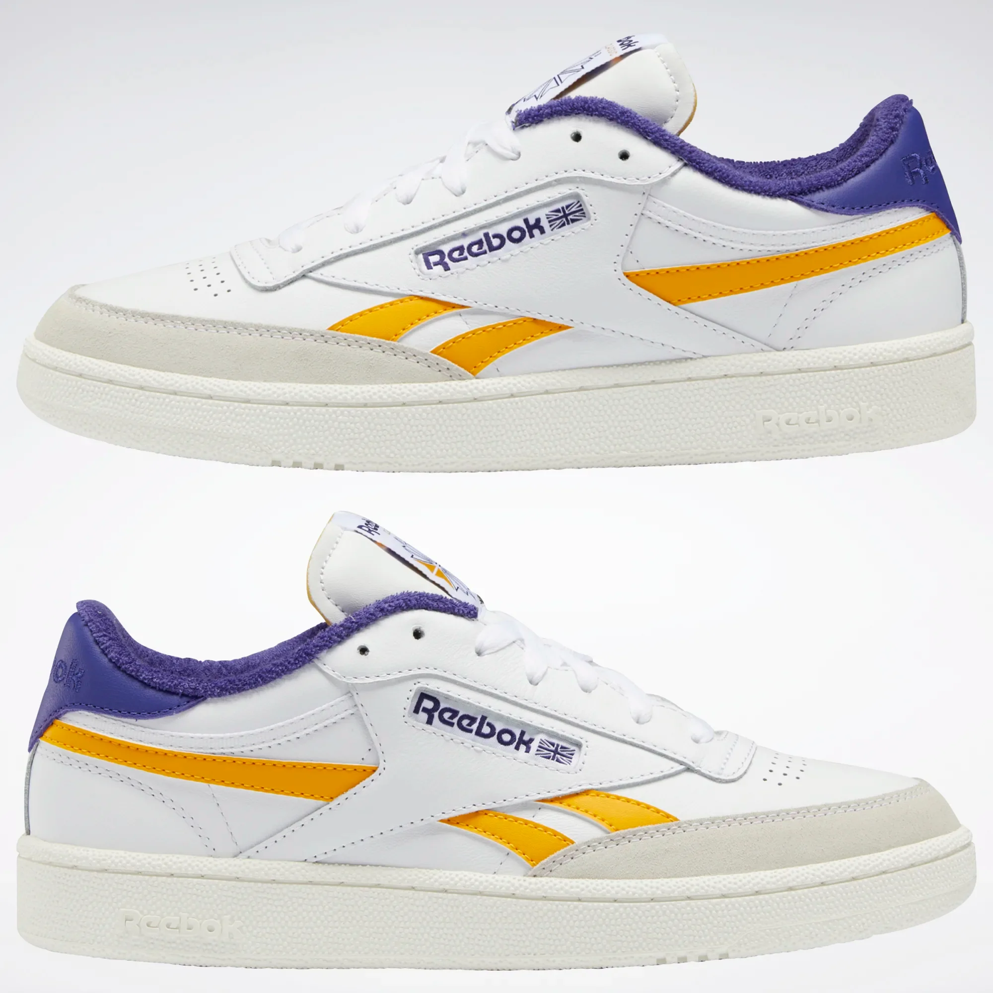 NMReebok Men's Club C Revenge Shoes - Cloud White / Collegiate Gold / Bold Purple