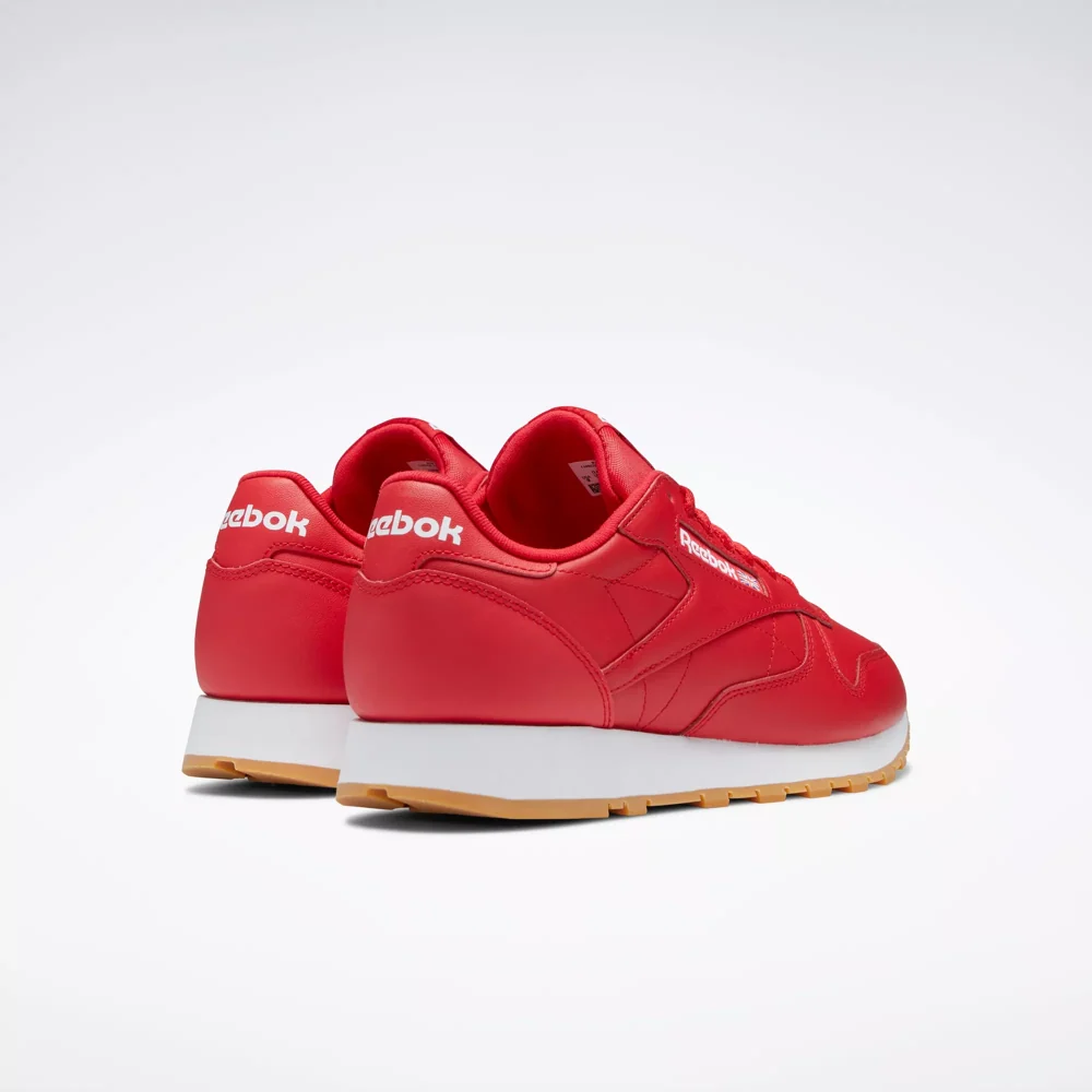 NMReebok Men's Classic Leather Shoes - Vector Red / Ftwr White / Rubber Gum