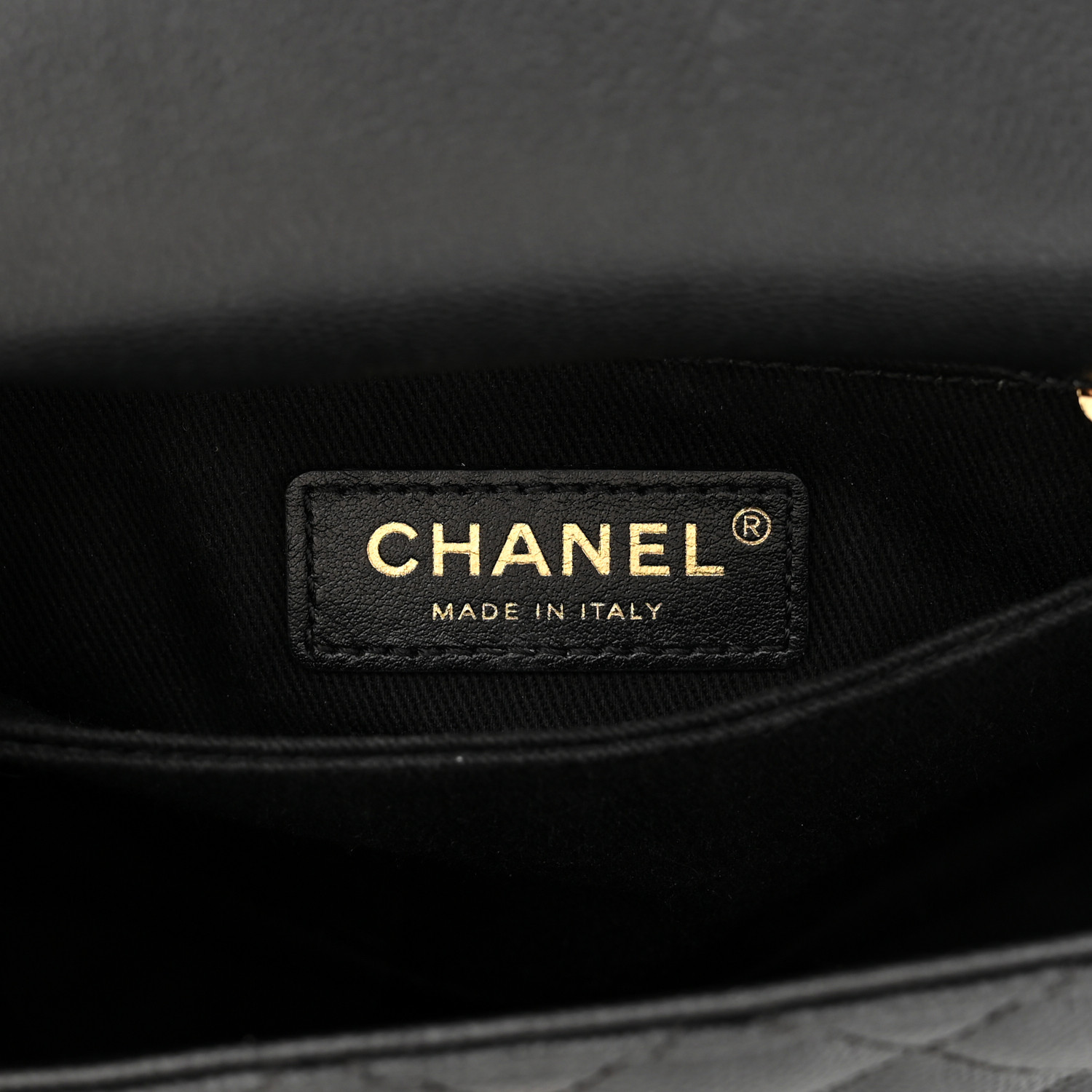 NMCaviar Lizard Embossed Quilted Mini Coco Handle Flap Black