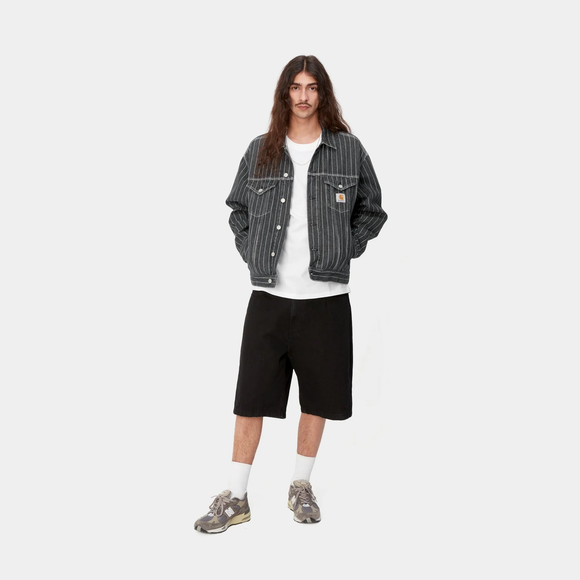 NMOrlean Stripe Jacket | Black / White (stone washed)