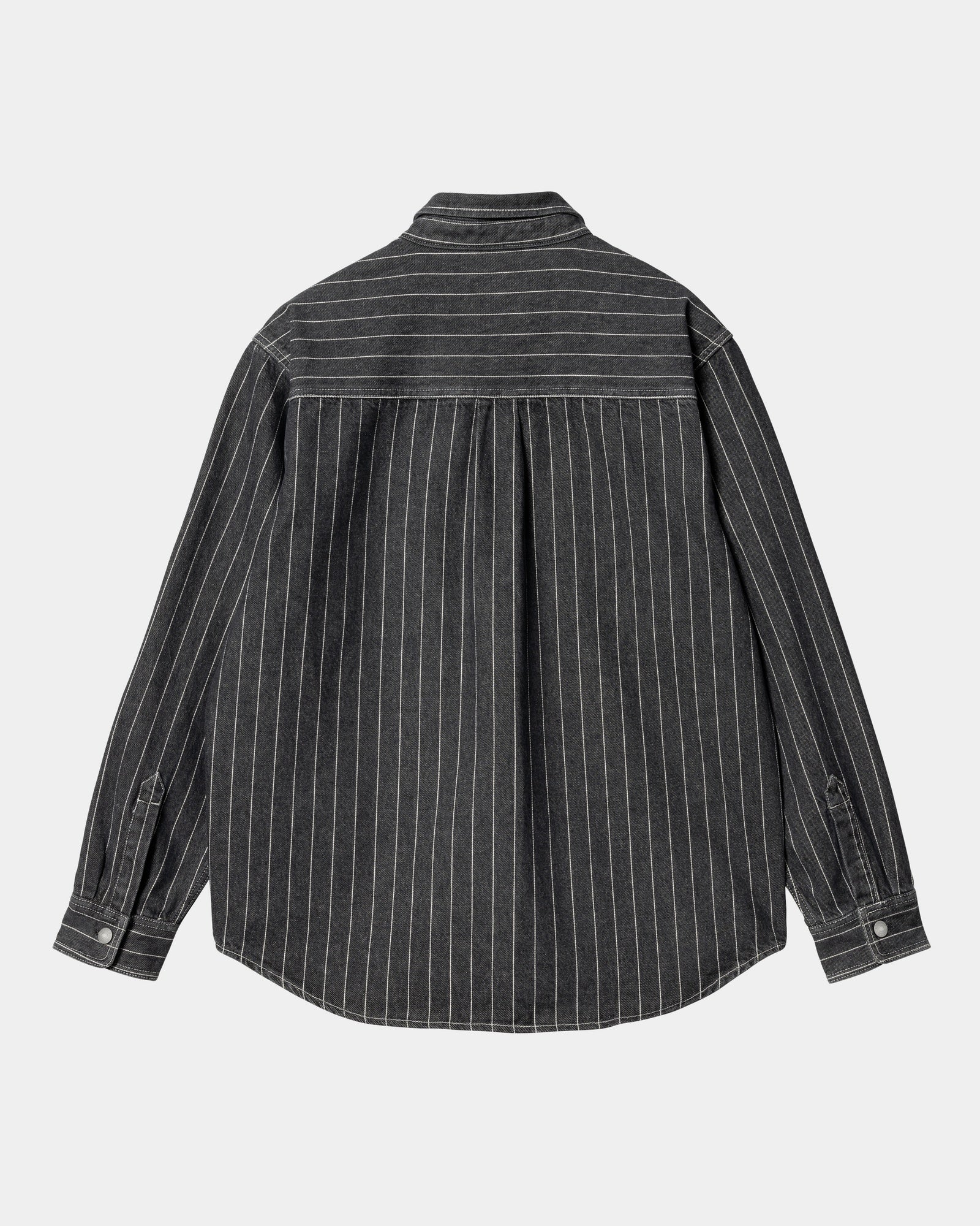 NMOrlean Stripe Shirt Jacket | Black / White (stone washed)