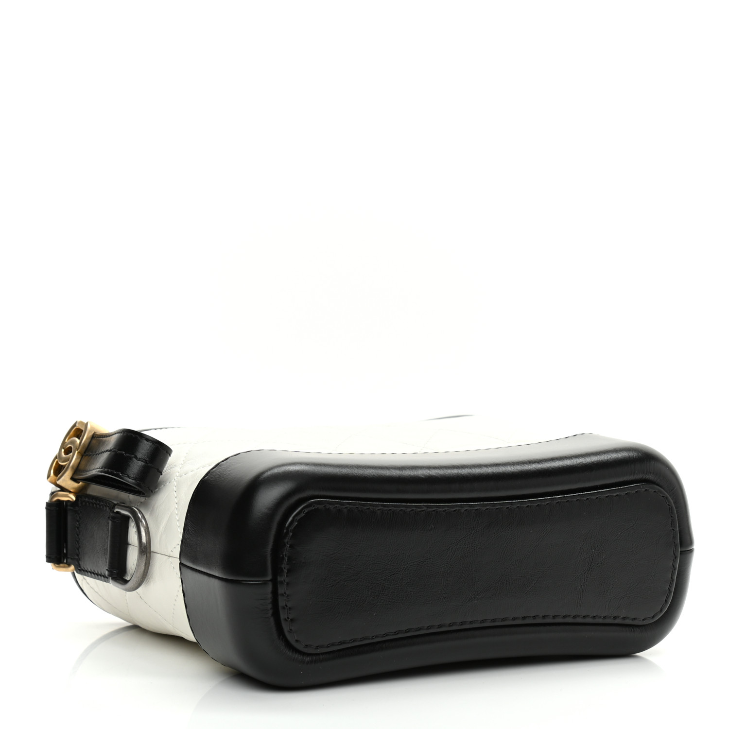 NMAged Calfskin Quilted Small Gabrielle Hobo Black White