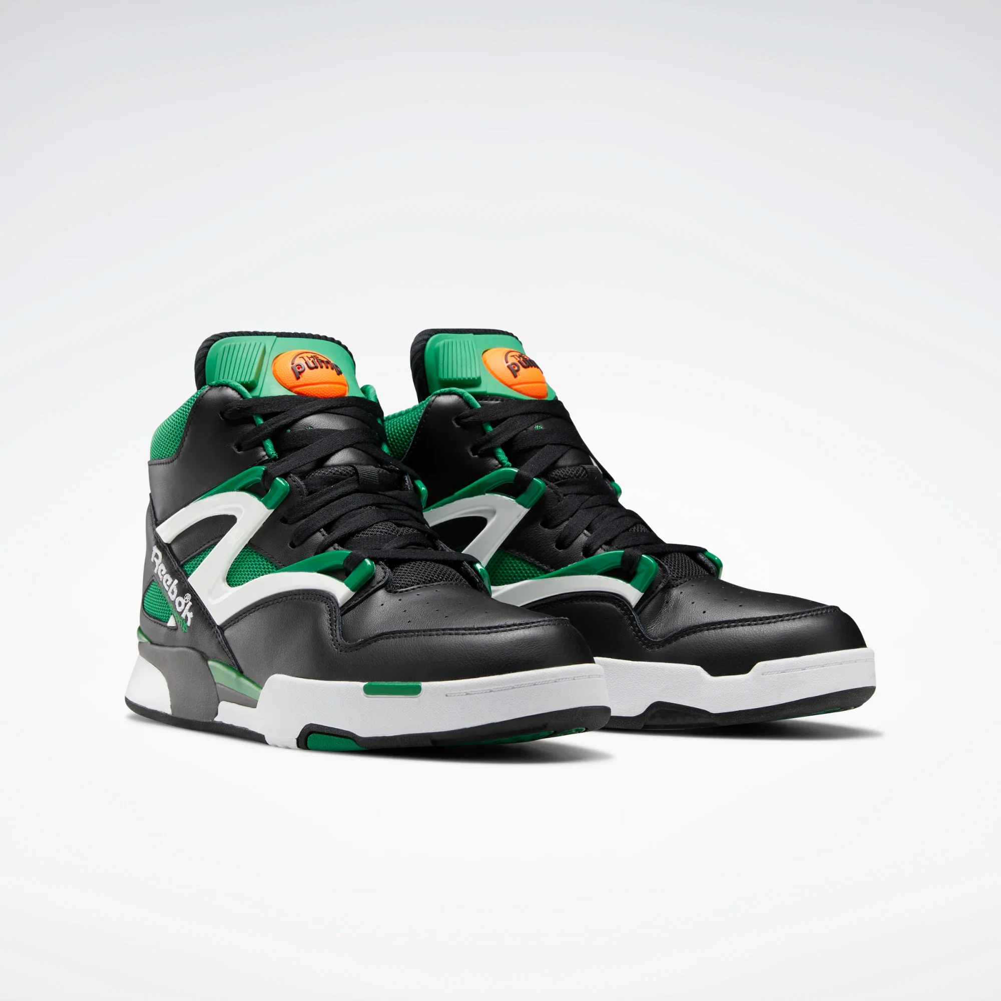 NMReebok Men's Pump Omni Zone II Shoes - Core Black / Glen Green / Ftwr White