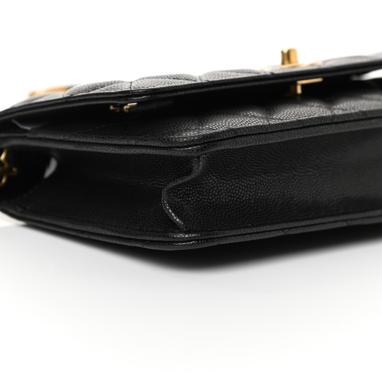 NMCaviar Quilted Twist Your Buttons Wallet On Chain WOC Black