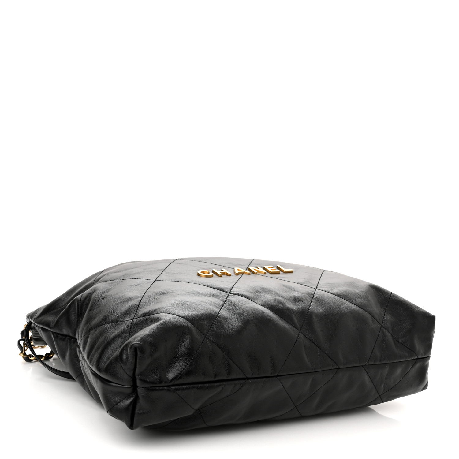 NMShiny Calfskin Quilted Small Chanel 22 Black