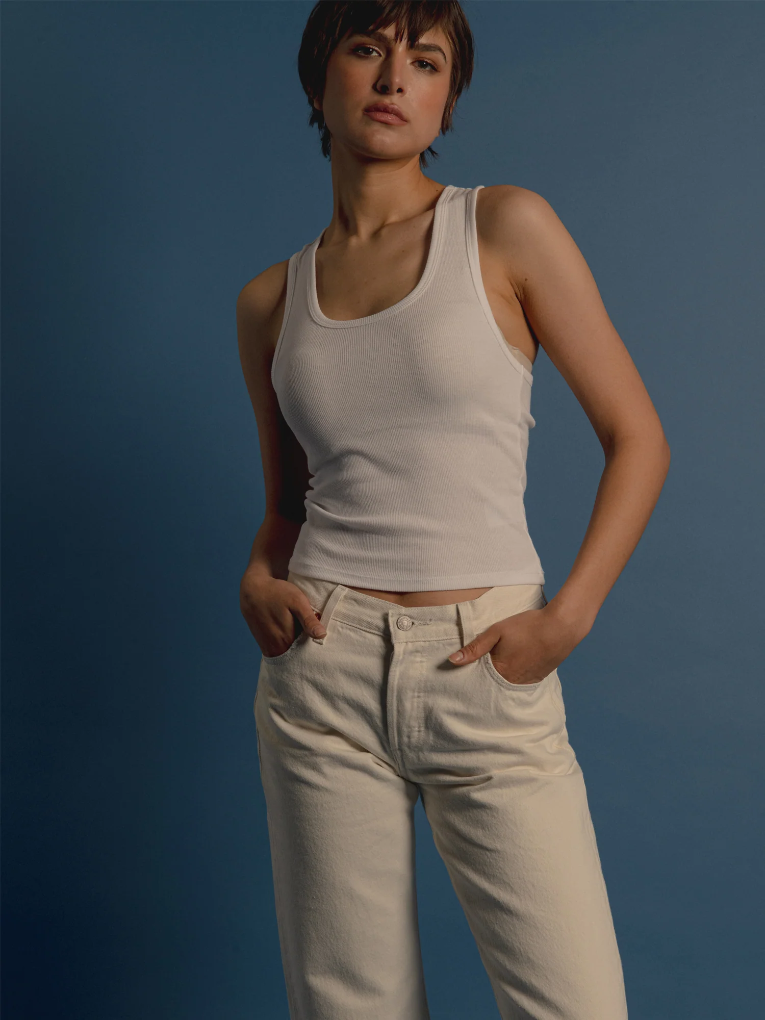 NMLEVIS 501 90's JEANS - ECRU