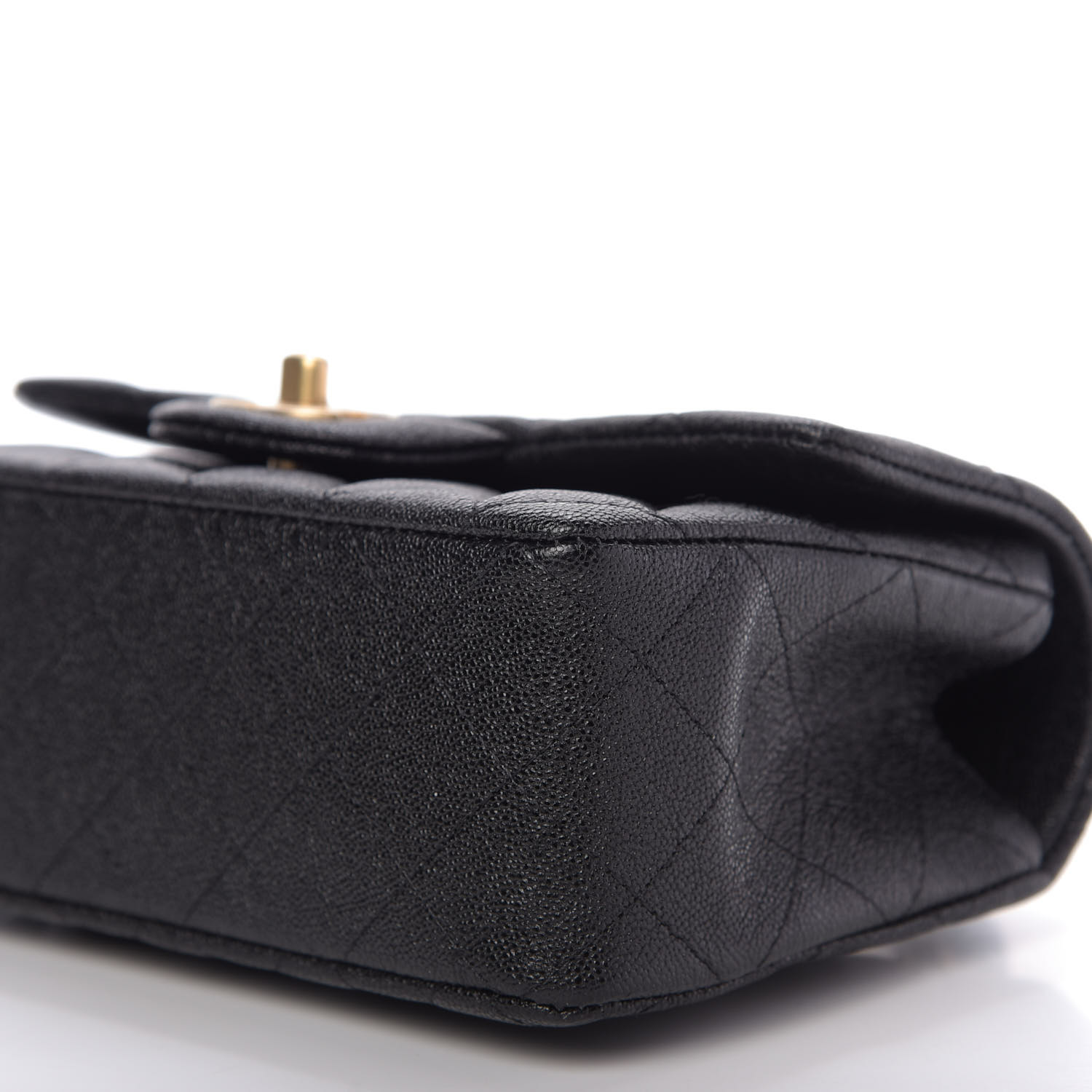 NMCaviar Quilted Mini Top Handle Rectangular Flap Black