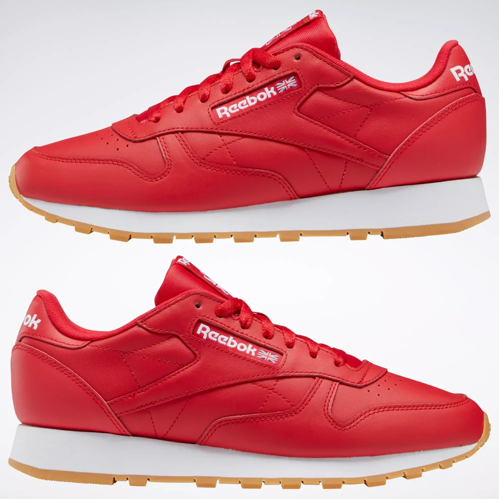NMReebok Men's Classic Leather Shoes - Vector Red / Ftwr White / Rubber Gum