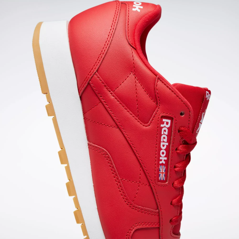NMReebok Men's Classic Leather Shoes - Vector Red / Ftwr White / Rubber Gum