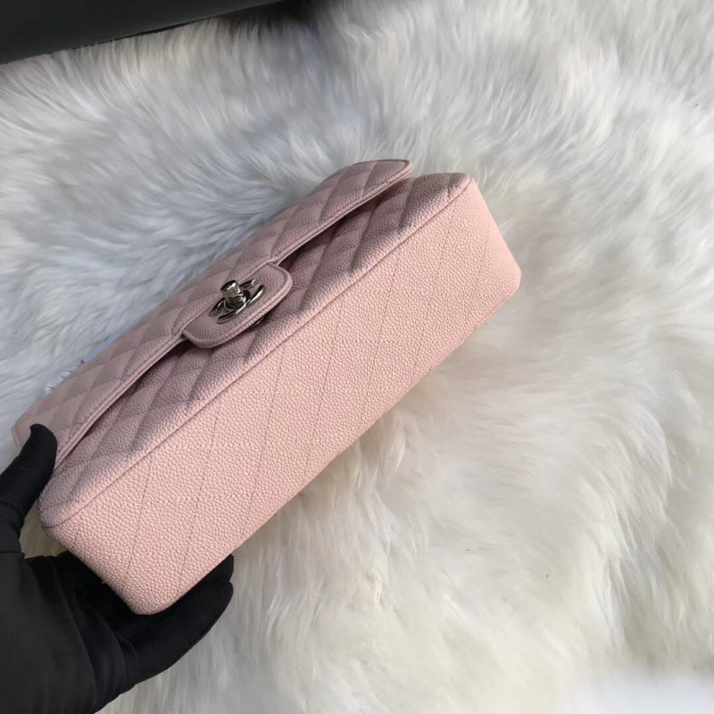 NMChanel Caviar Calfskin Classic Flap Bag-Pink