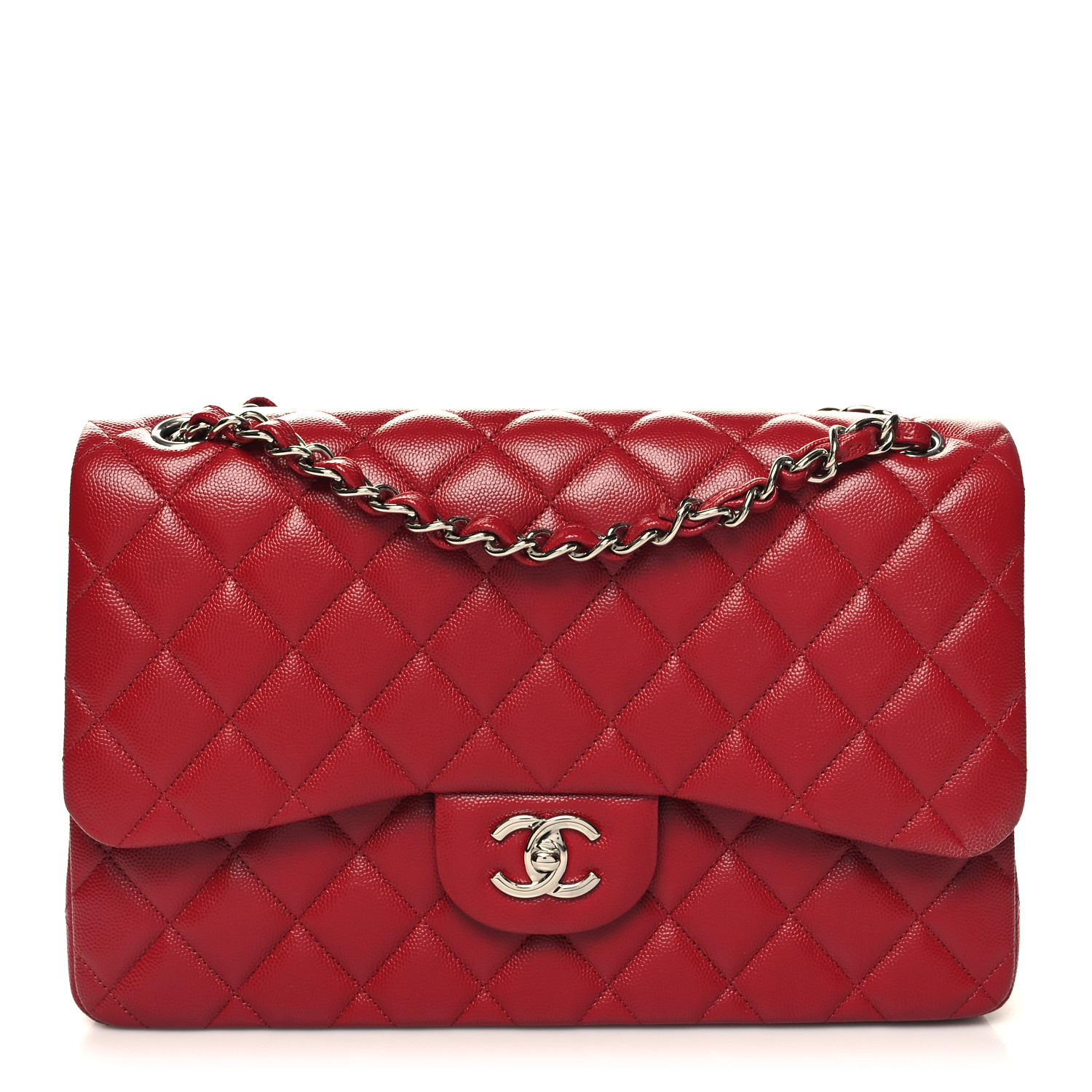 NMCaviar Quilted Jumbo Double Flap Red