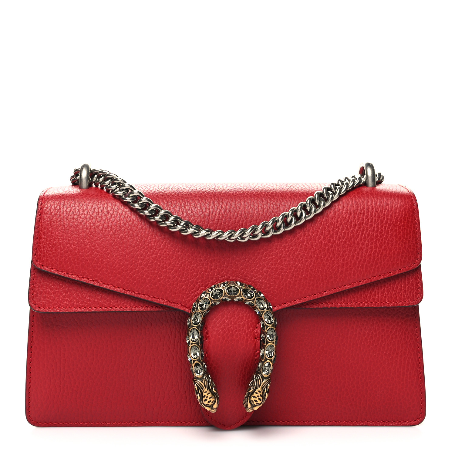NMPebbled Calfskin Small Dionysus Shoulder Bag Red
