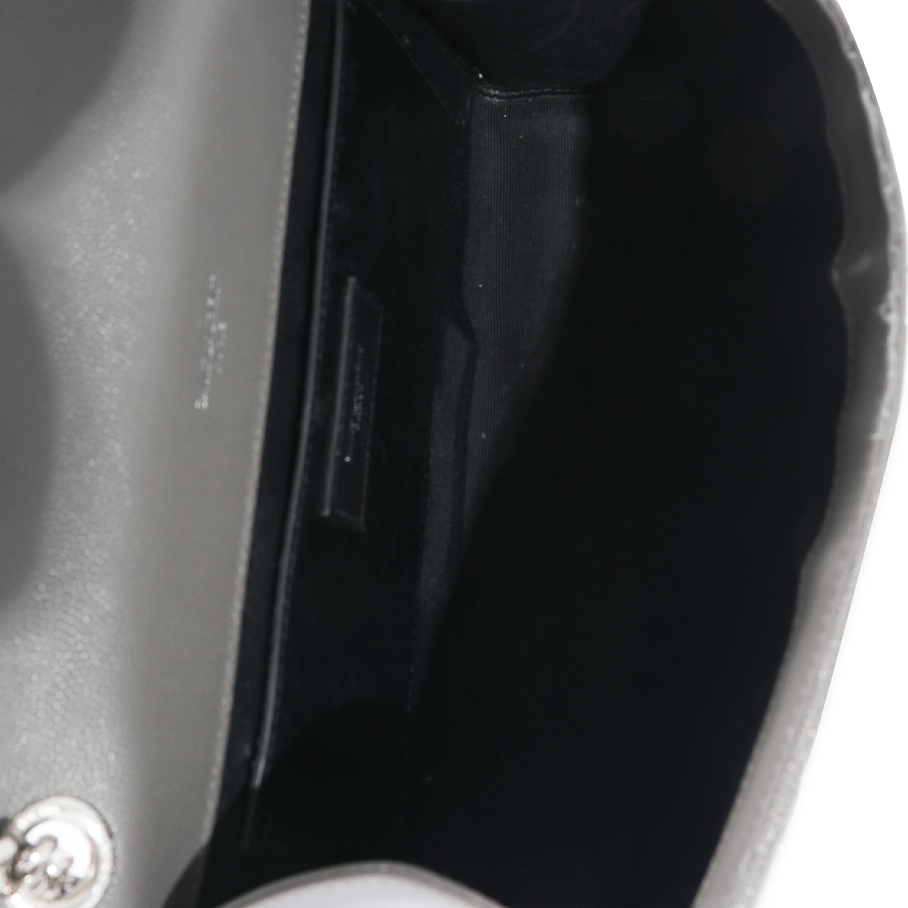 NMSaint Laurent Grey Grain De Poudre Medium Envelope In Mix Flap Bag