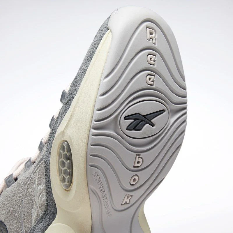 NMReebok Men's Question Mid Suede Shoes - Grey / Steel / Chalk White