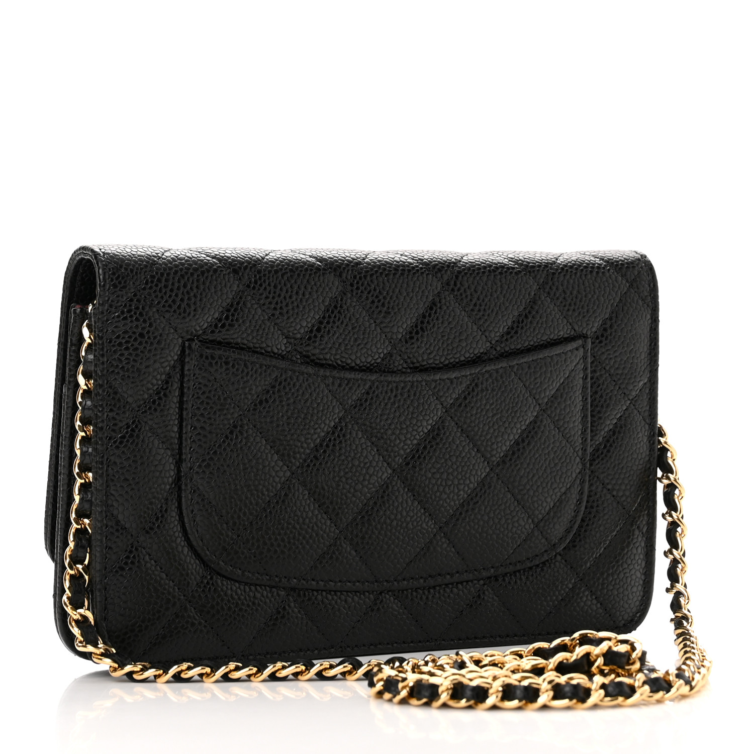 NMCaviar Quilted Wallet on Chain WOC Black