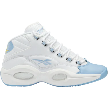 NMReebok Men's Question Mid Basketball Shoes - Ftwr White / Fluid Blue / Toxic Yellow