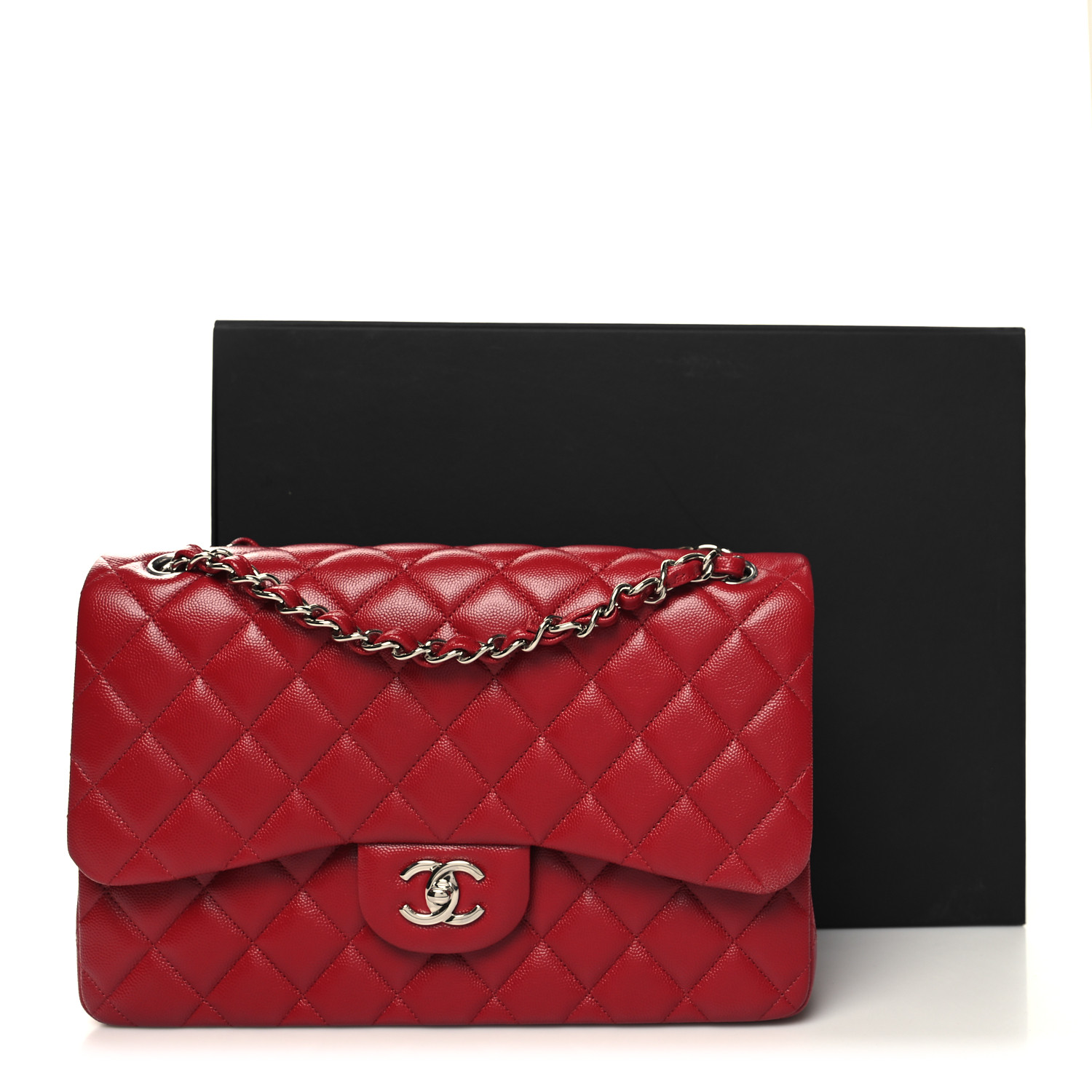 NMCaviar Quilted Jumbo Double Flap Red