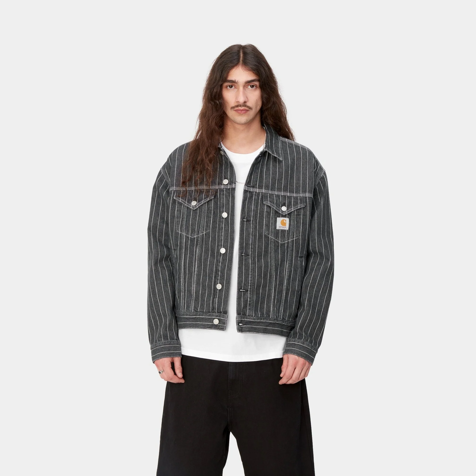 NMOrlean Stripe Jacket | Black / White (stone washed)