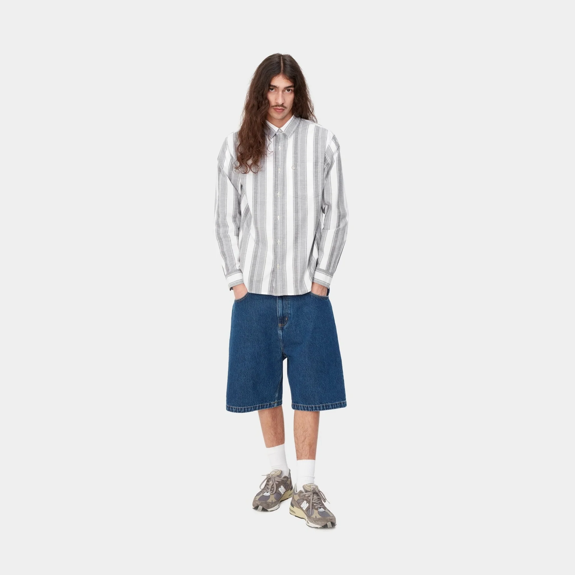 NMKendricks Stripe Shirt | Flint / Shiver
