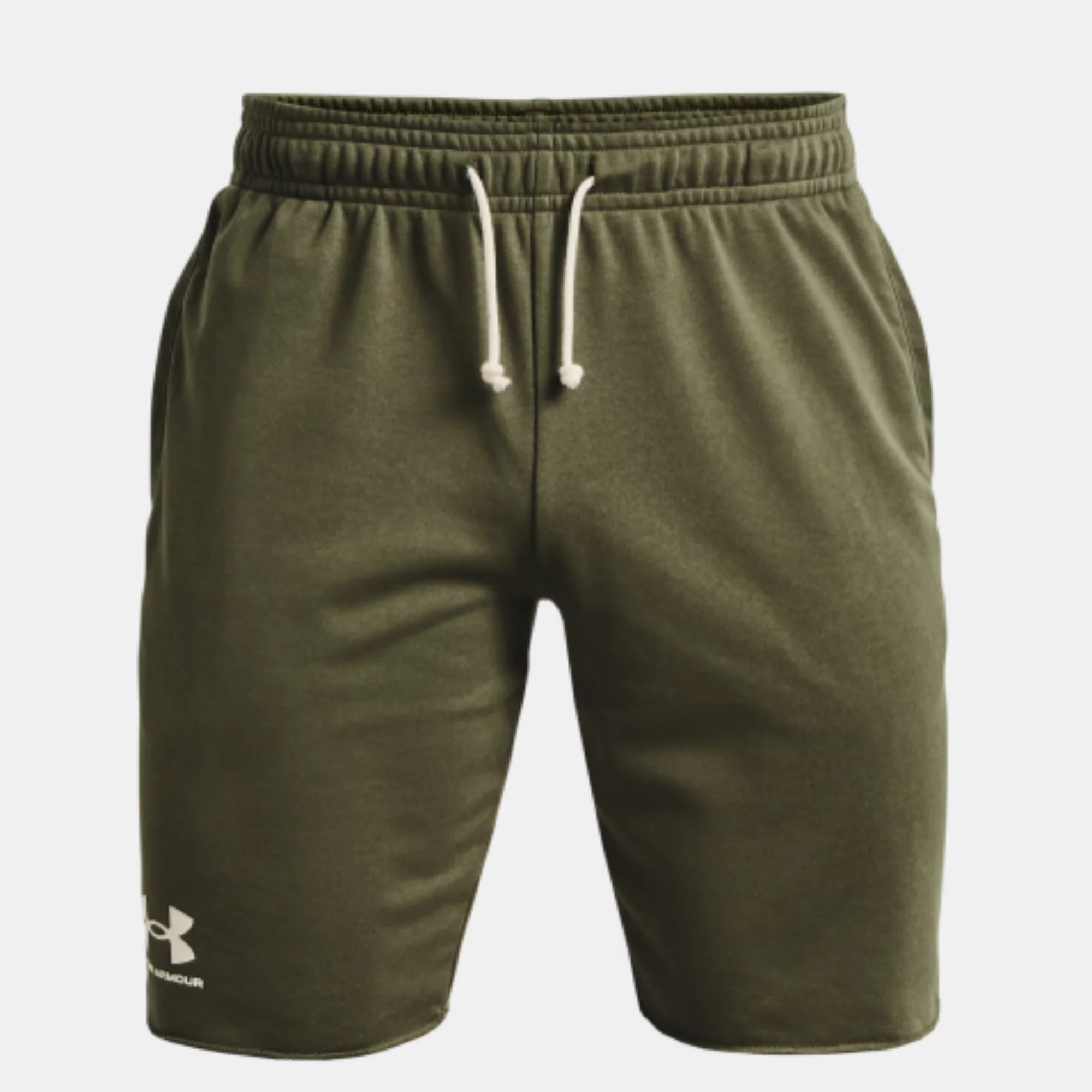 NMMen's Under Armour Rival Terry Shorts (Marine OD Green/Onyx White)
