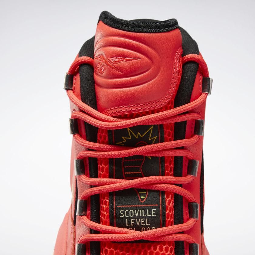 NMReebok Men's Hot Ones Question Mid Shoes - Neon Cherry Orange / Black / Yellow