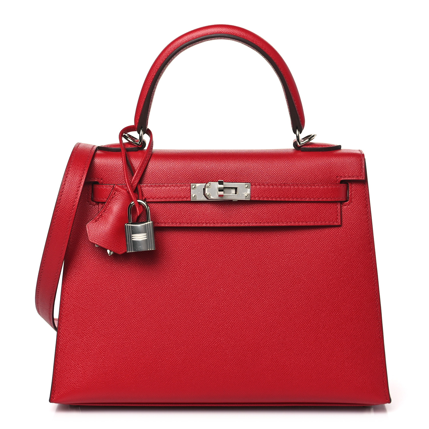 NMMadame Calfskin Verso Kelly Sellier 25 Rouge Piment Rose Shocking