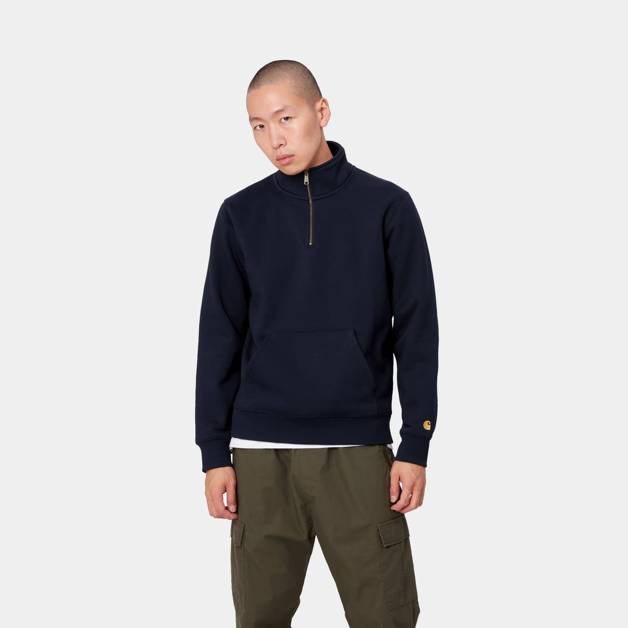 NMChase Neck Zip Sweatshirt | Dark Navy
