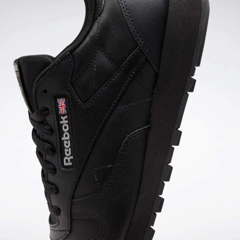 NMReebok Men's Classic Leather Shoes - Core Black / Pure Grey 5