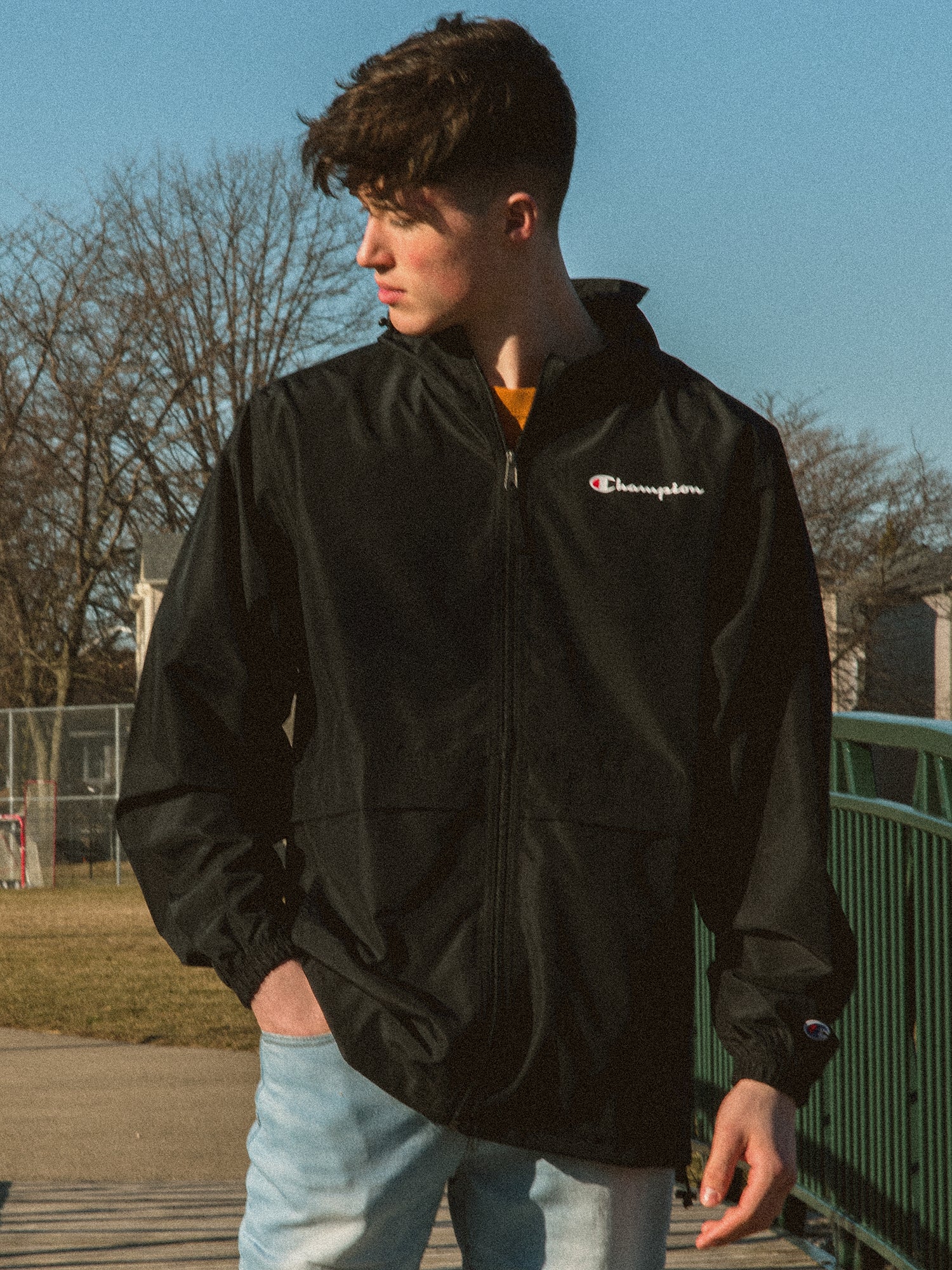 NMCHAMPION STADIUM C LOGO SCRIPT FULL ZIP JACKET